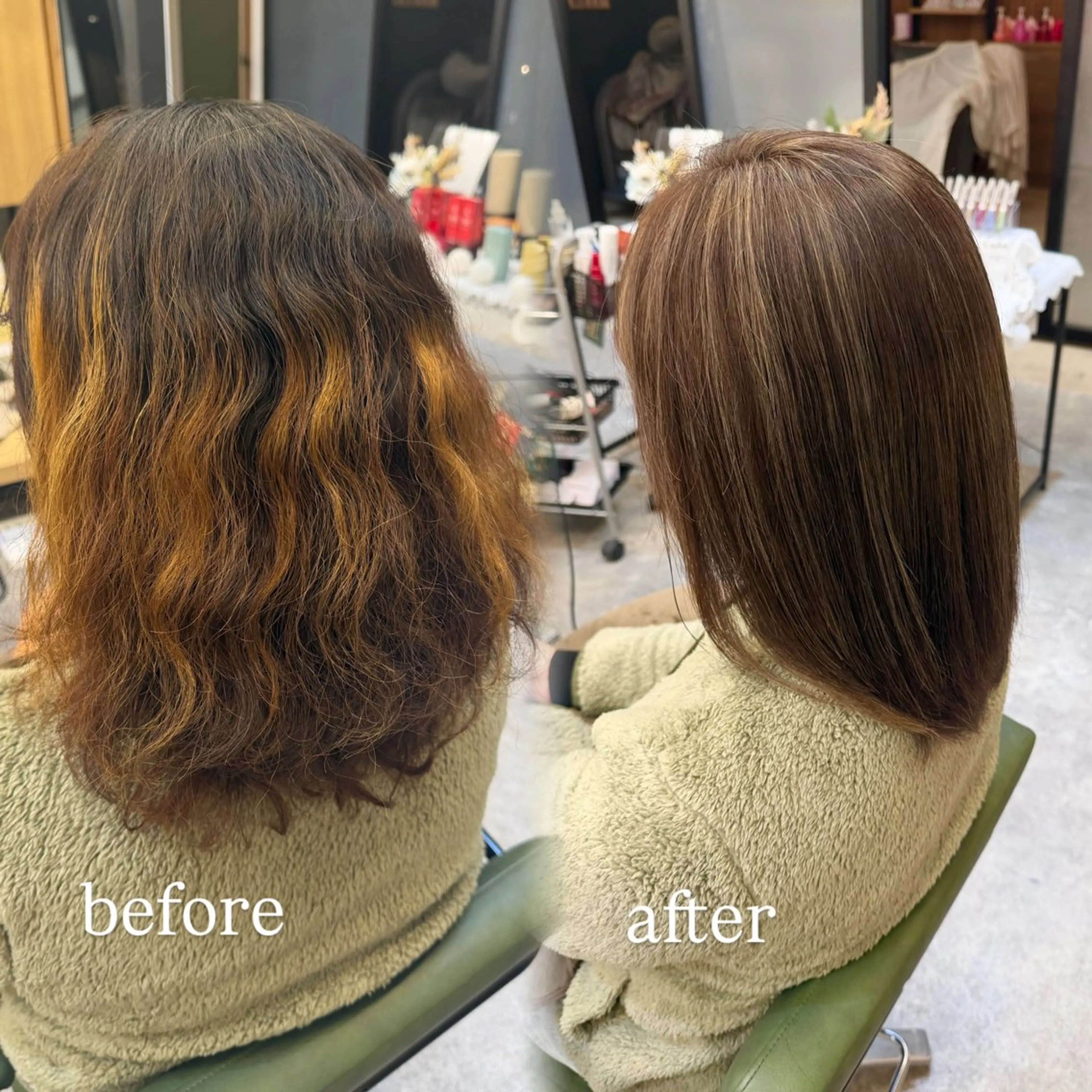 ミディアム カラー カット ヘアカラー トリートメント 𝐌𝐢𝐮 /6月から復帰のヘアスタイル