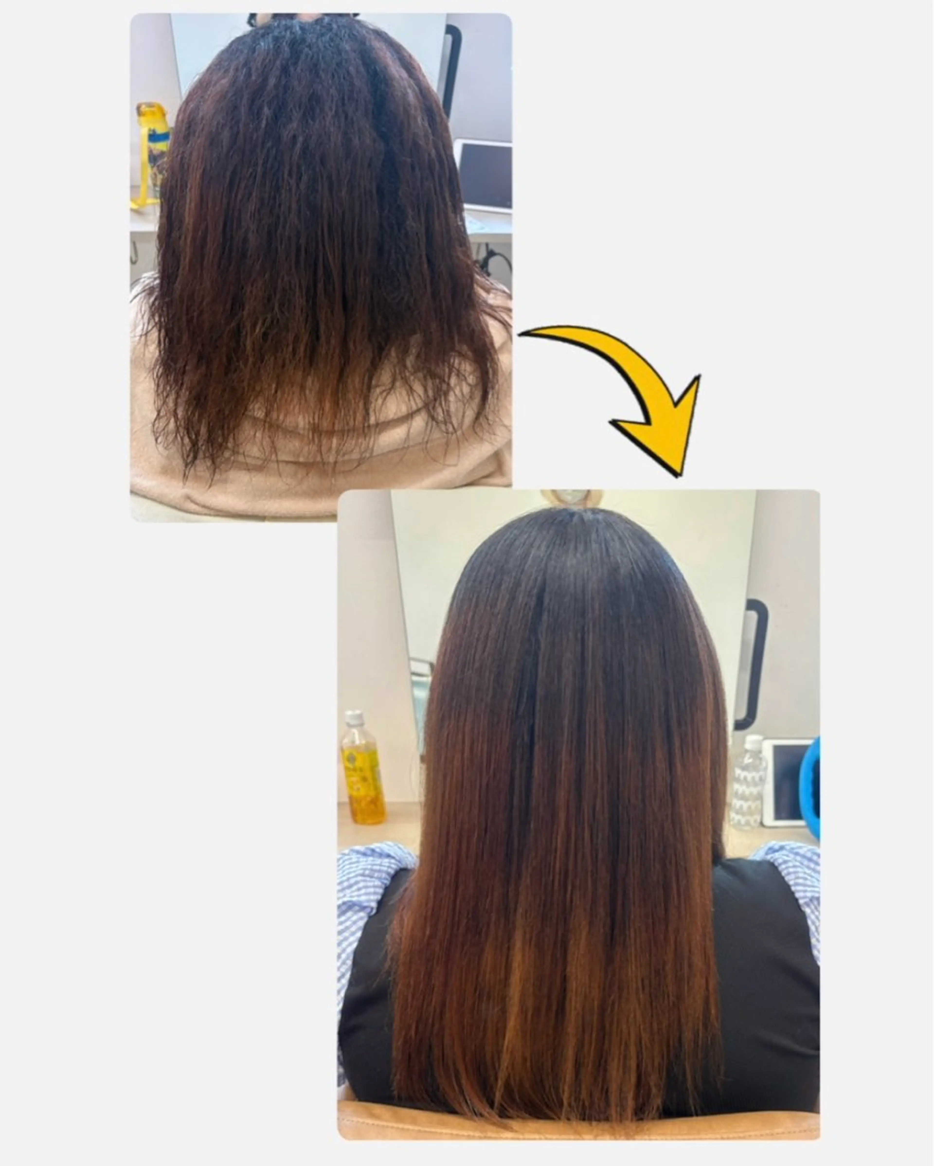 セミロング 縮毛矯正 ルプラボウ すぎやまみほのヘアスタイル