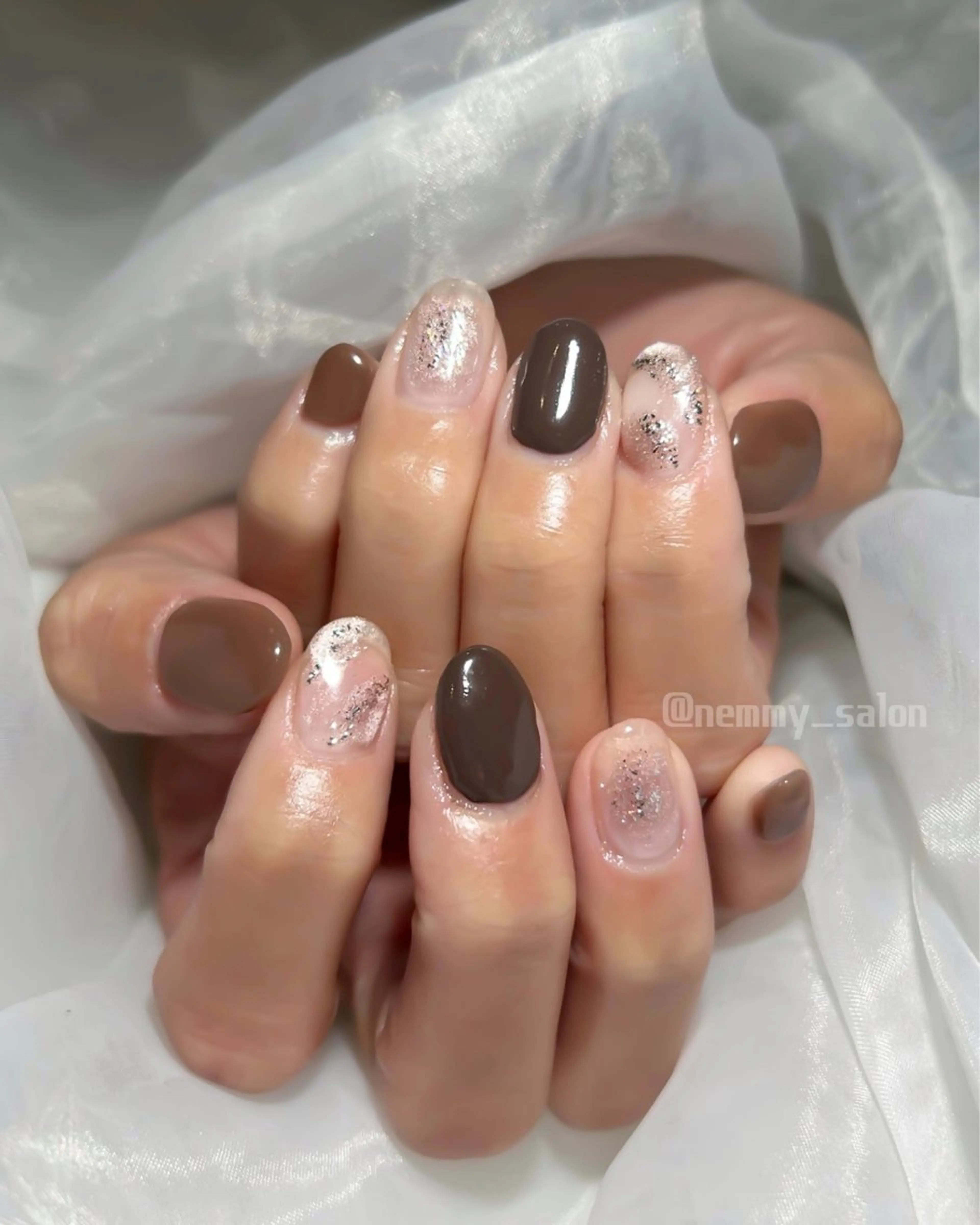 ネイル ブラウン Nemmy MAYUのネイルデザイン