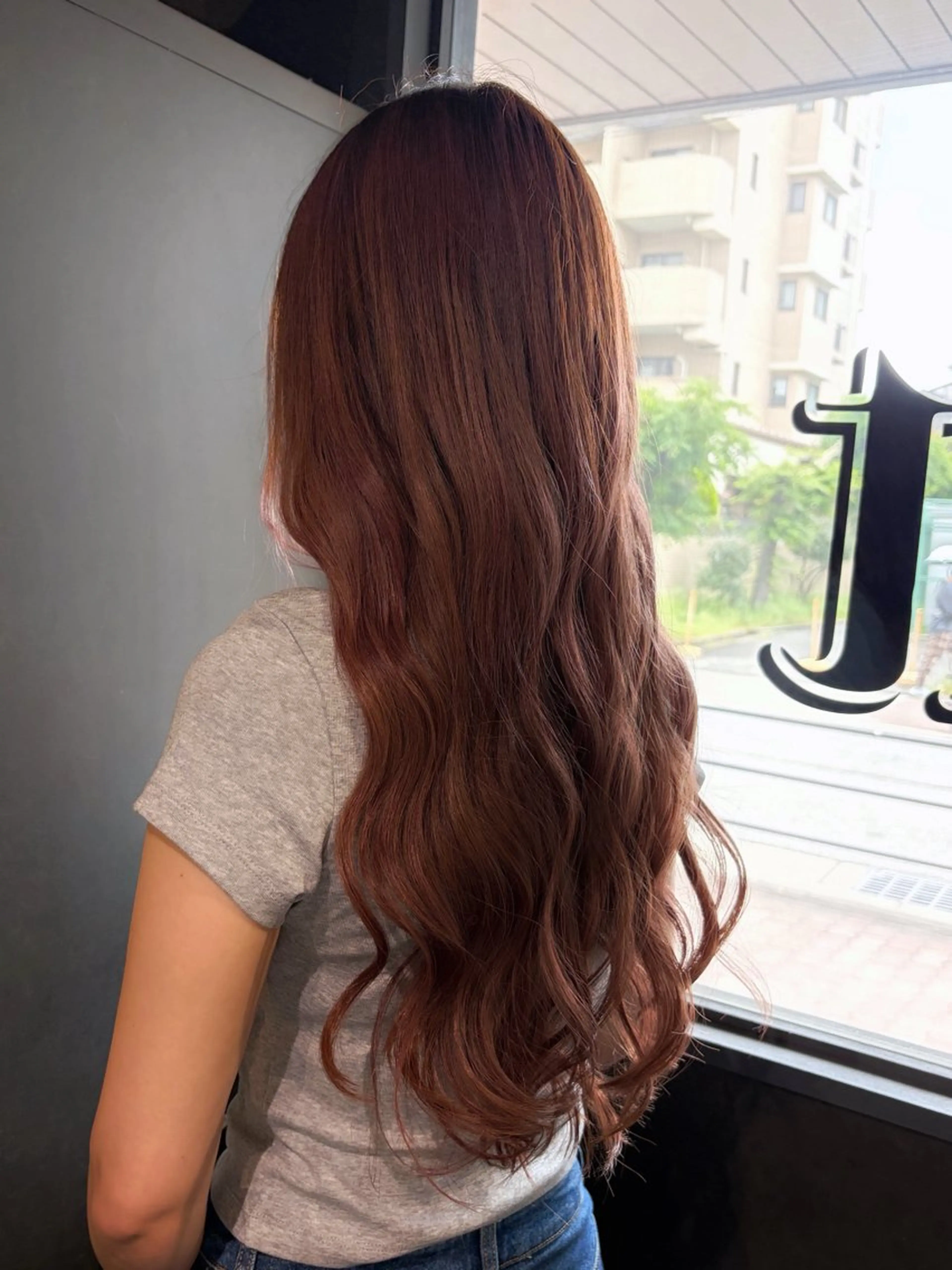 ロング ピンクブラウン ヘアカラー トリートメント 🐒みき ゆうか🐒のヘアスタイル