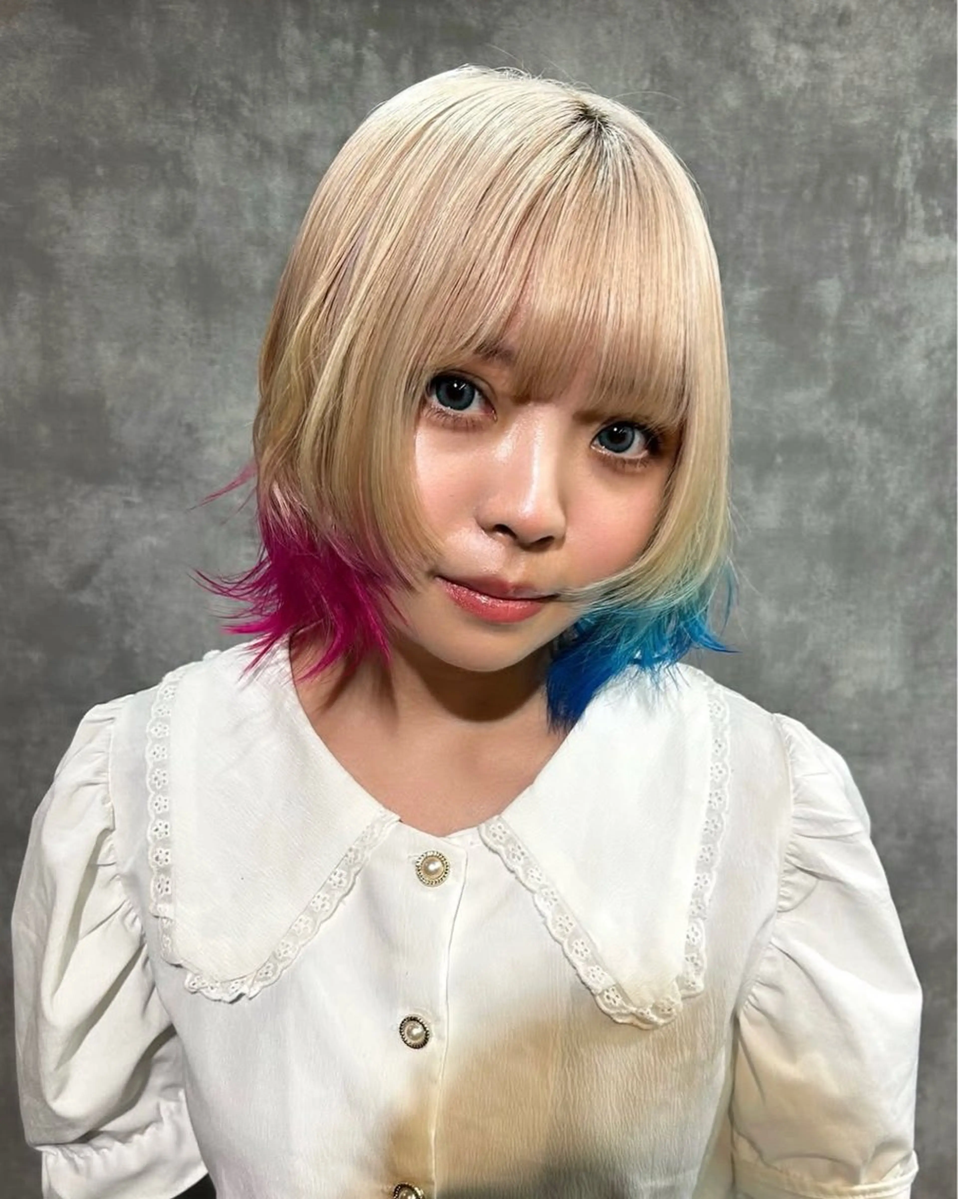 ミディアム カラー デザインカラー ヘアカラー 鈴木 華奈のヘアスタイル