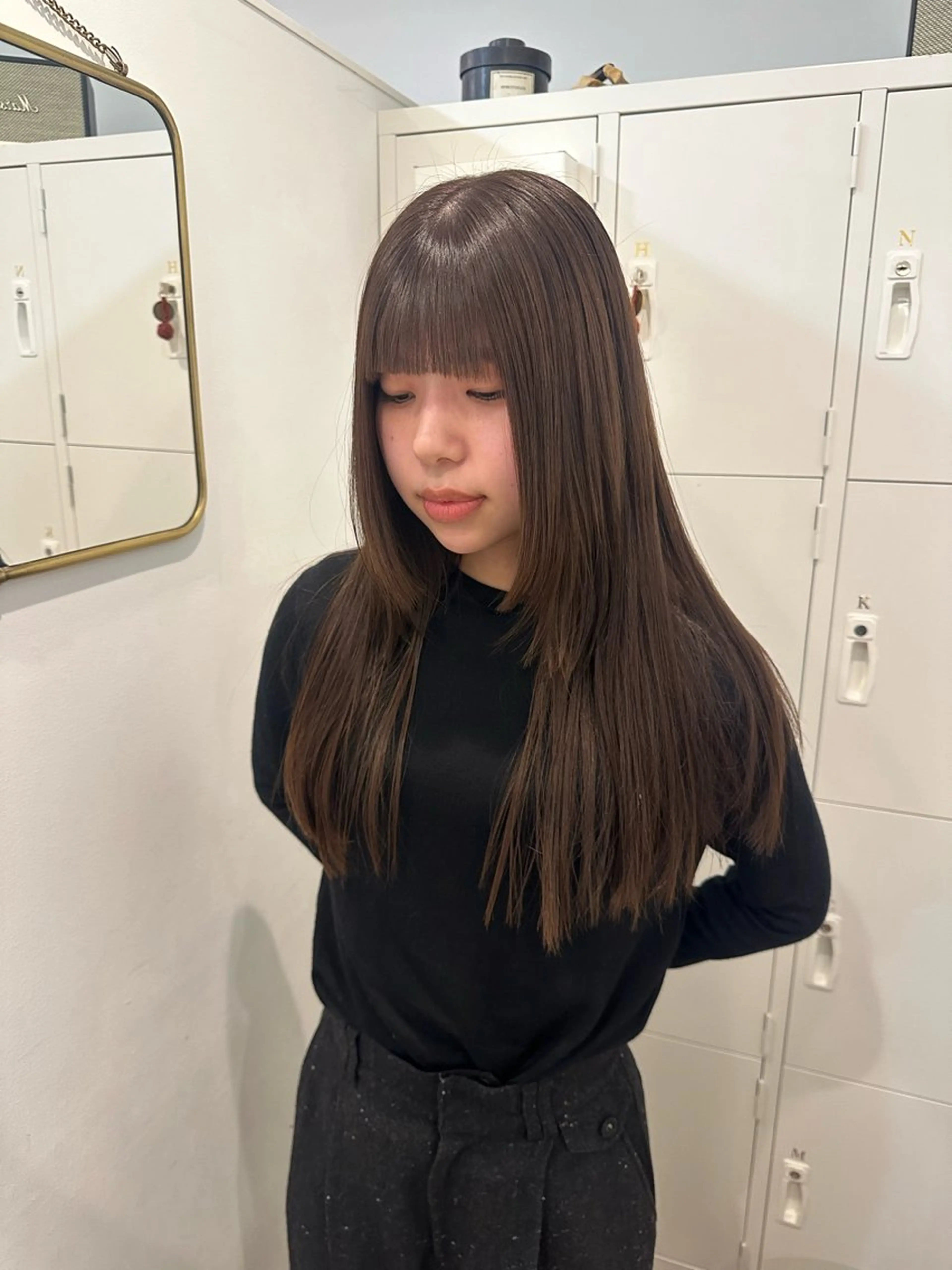 ロング カラー 姫カット 梅田/柔らかカラー/ オオハシ リナコのヘアスタイル