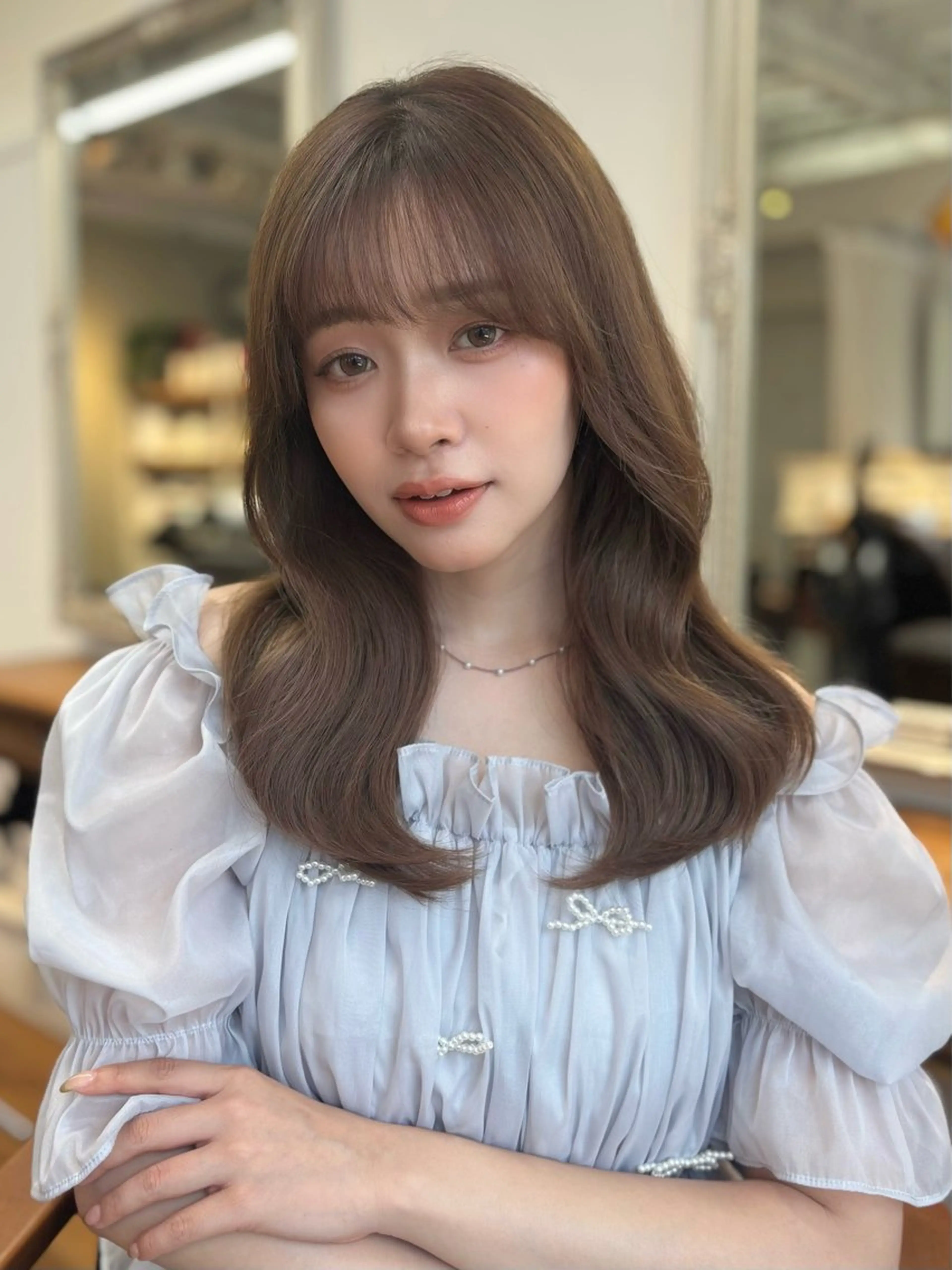 セミロング 髪質改善カラー✨ るな🕊🫧のヘアスタイル