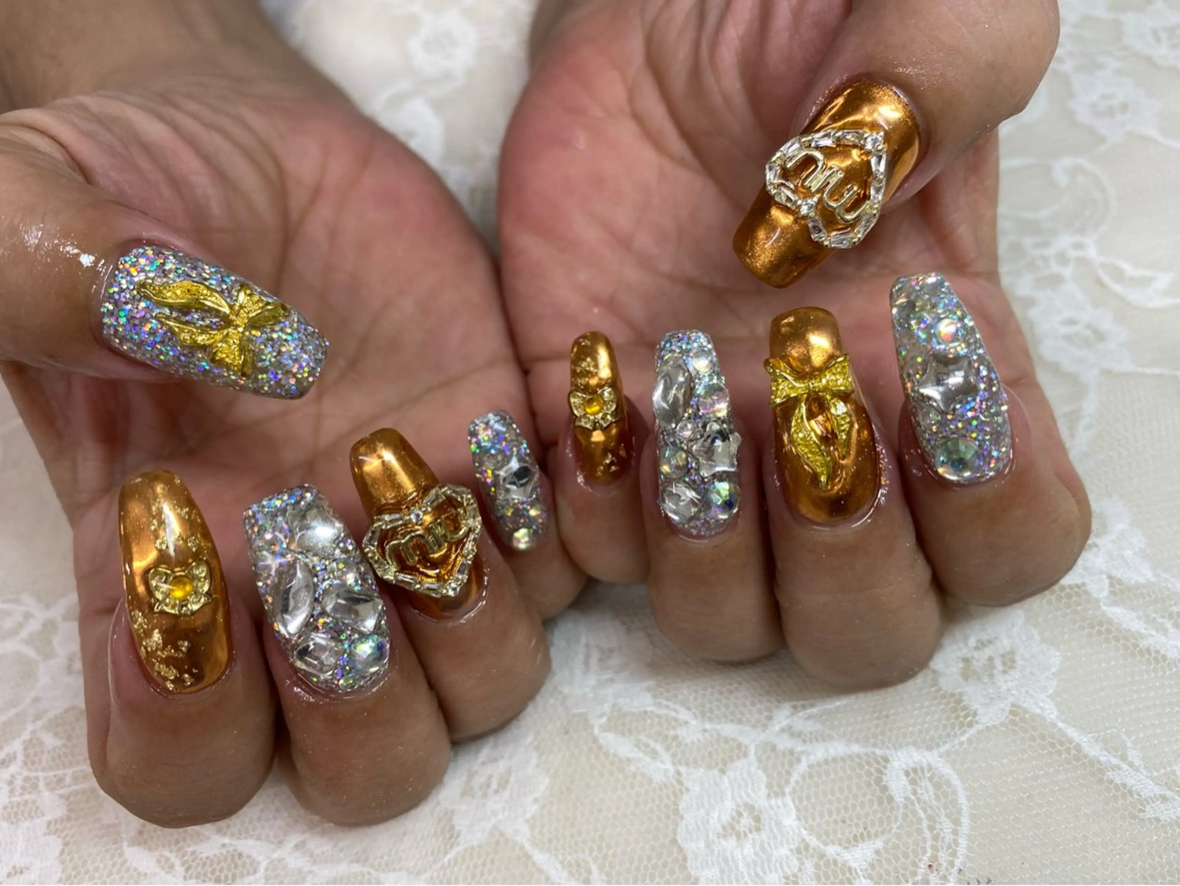 ネイル キラキラネイル ラメ(グリッター) ハンドネイル ハンドケア 心斎橋Salon Epokkuのネイルデザイン