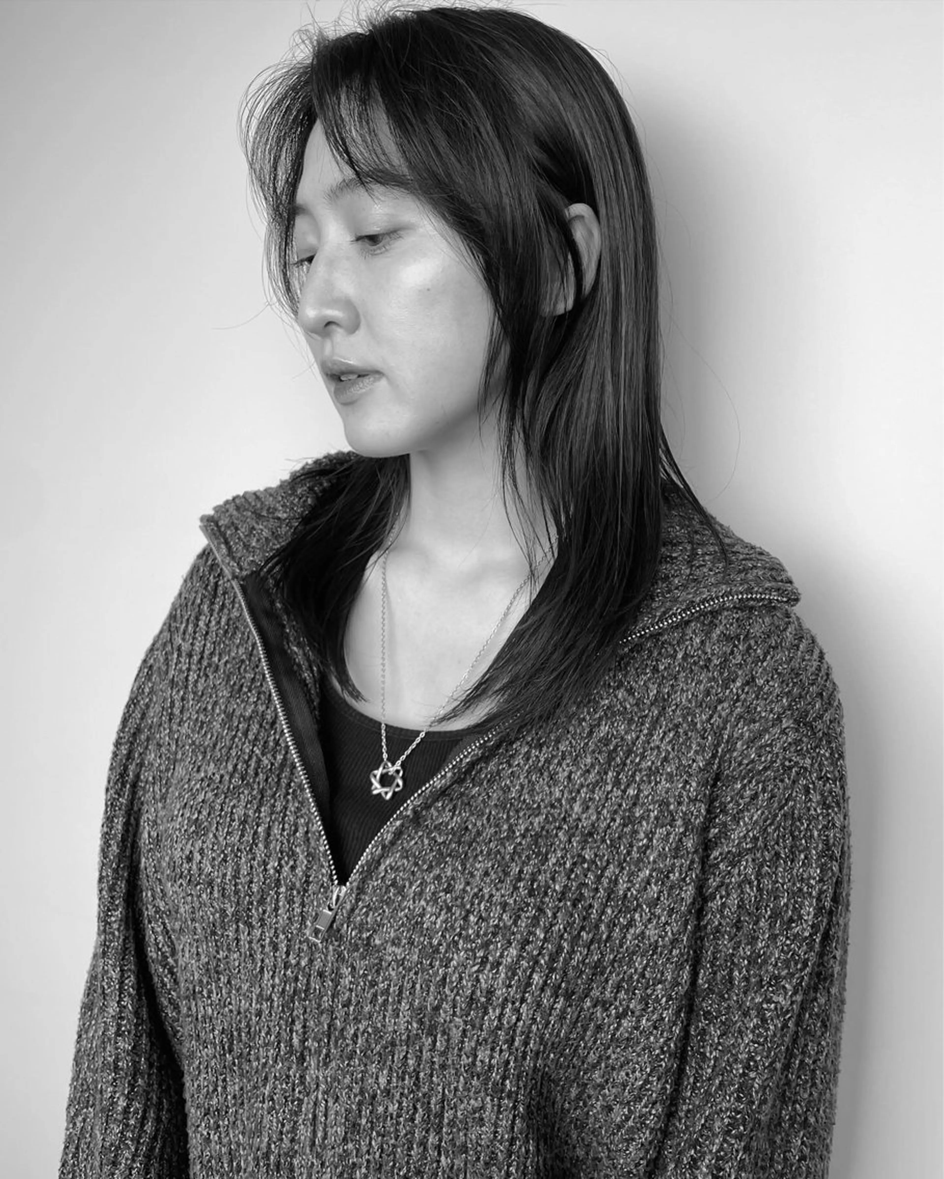 ミディアム カット ヘアカラー 佐伯 和佳のヘアスタイル