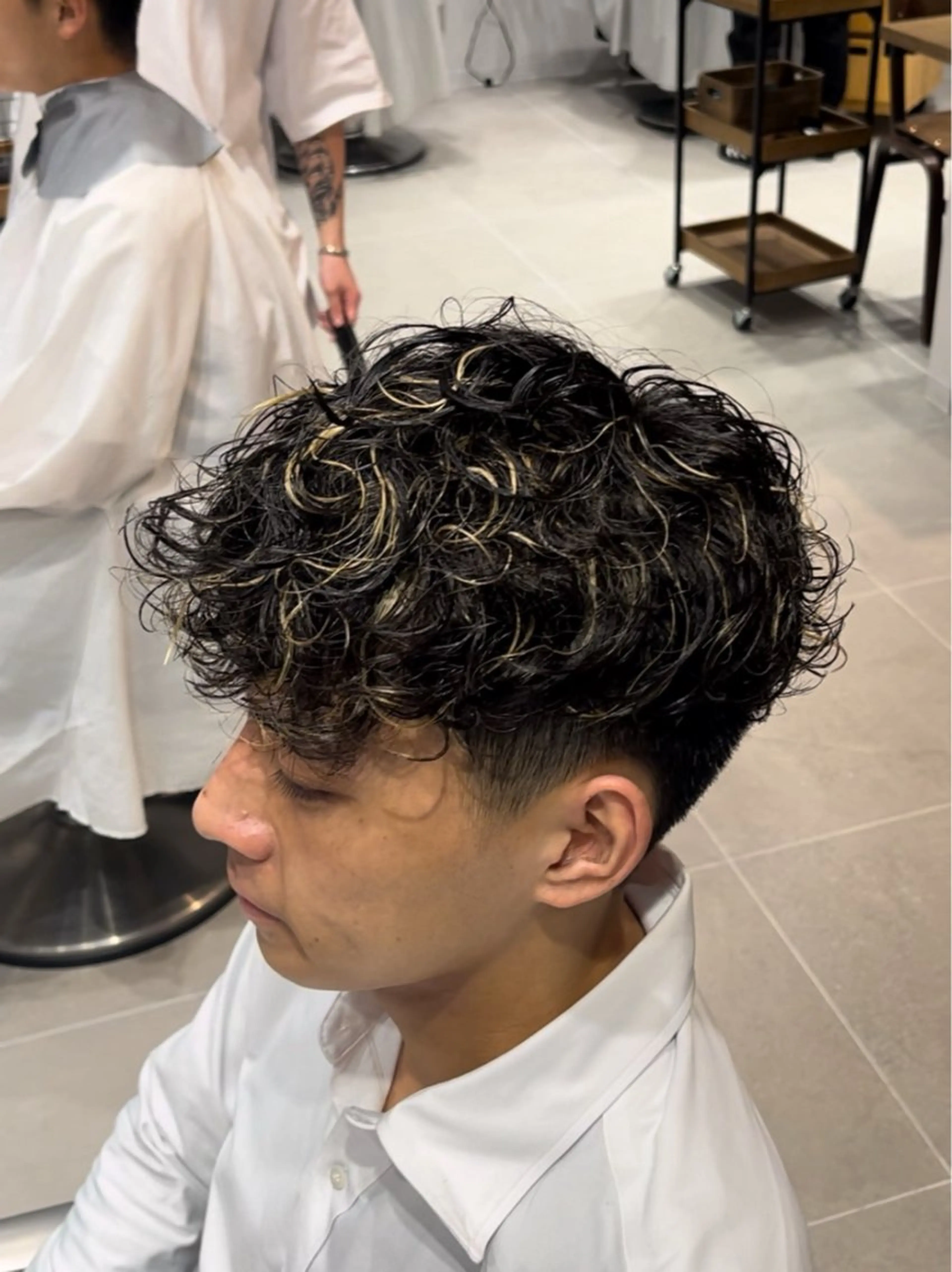 パーマ メンズ スペインカール 宮城 風冴のヘアスタイル