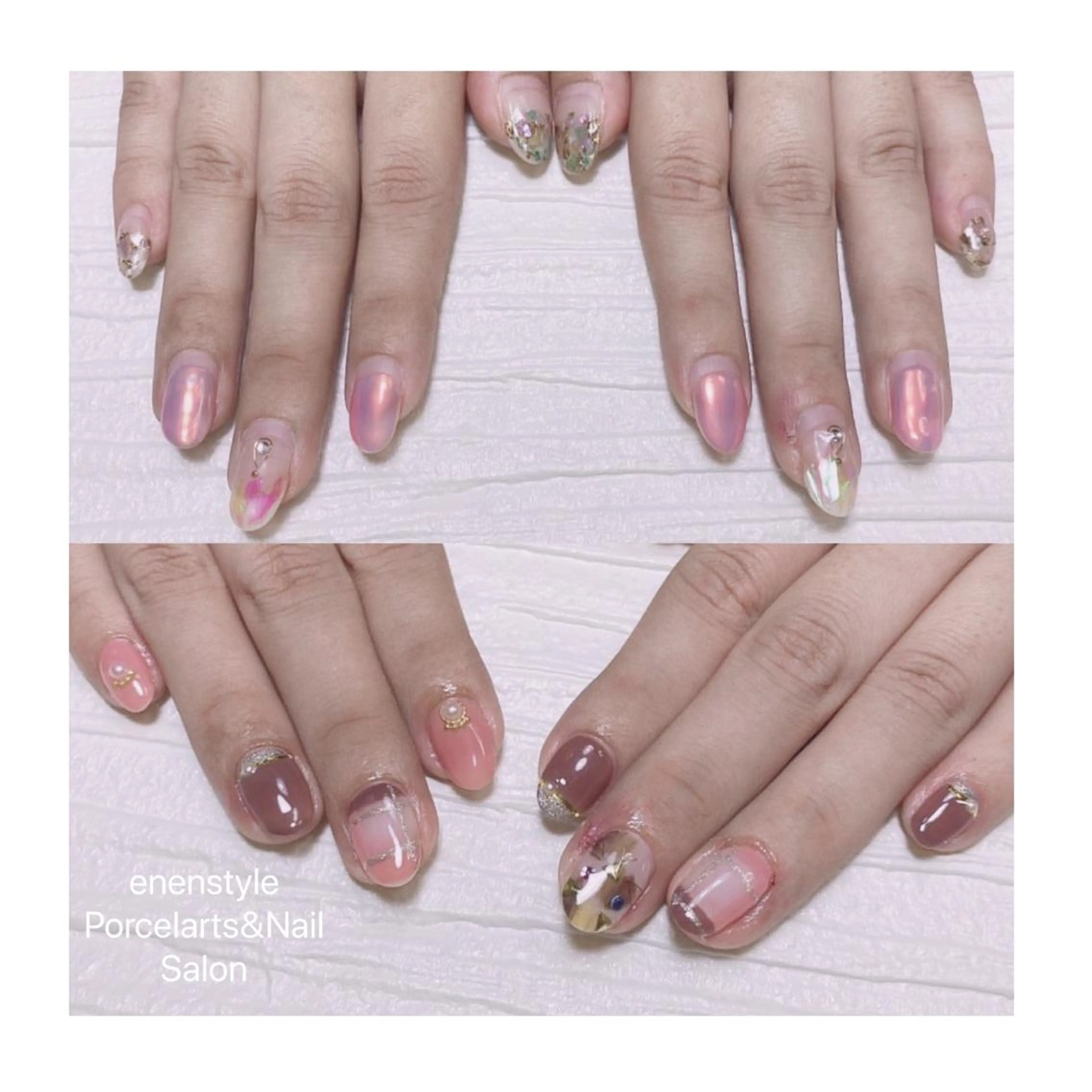 ミディアム ネイル ハンドネイル 👑enen style👑のネイルデザイン
