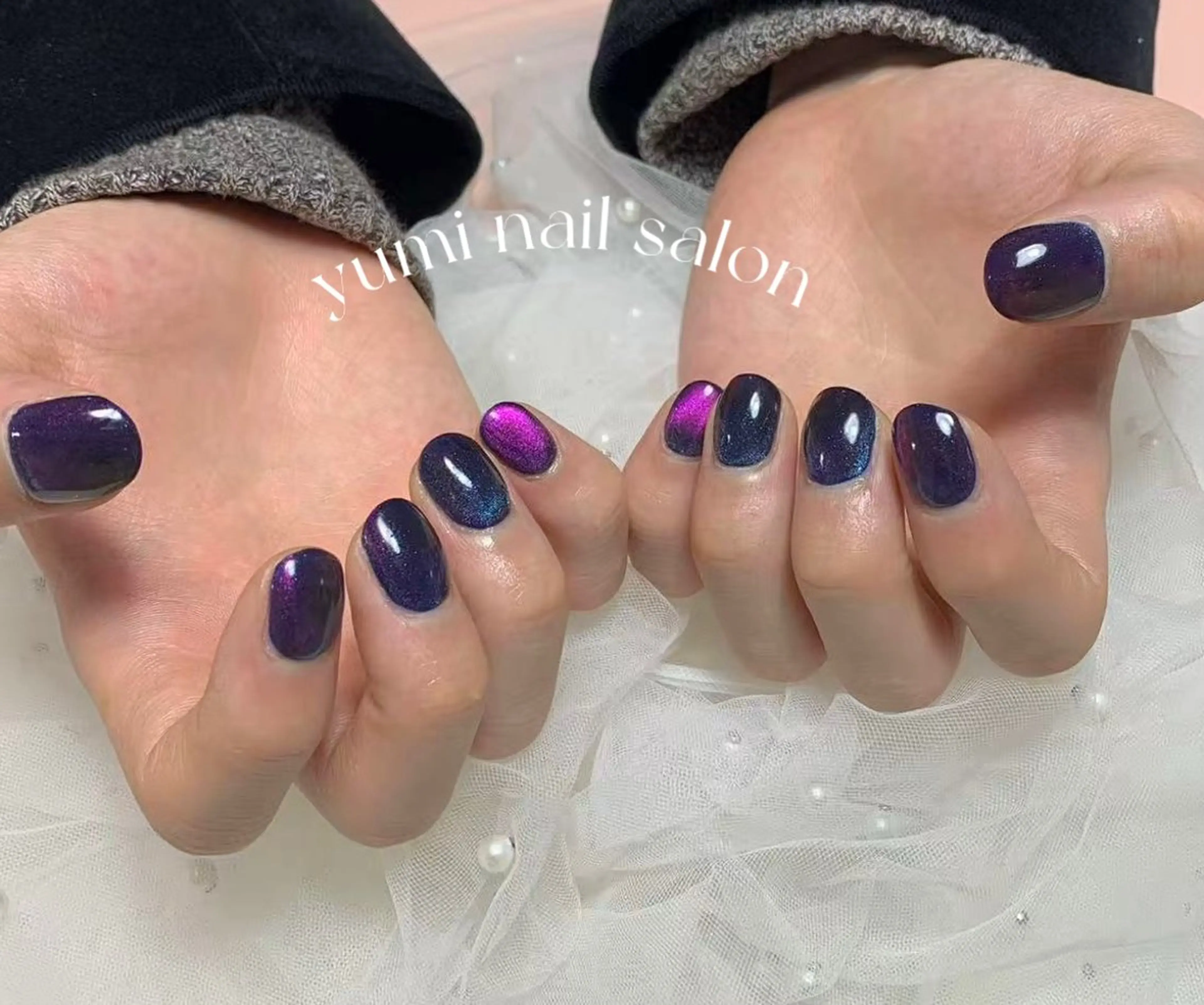 ネイル shineジェル& チップ長さだしのネイルデザイン