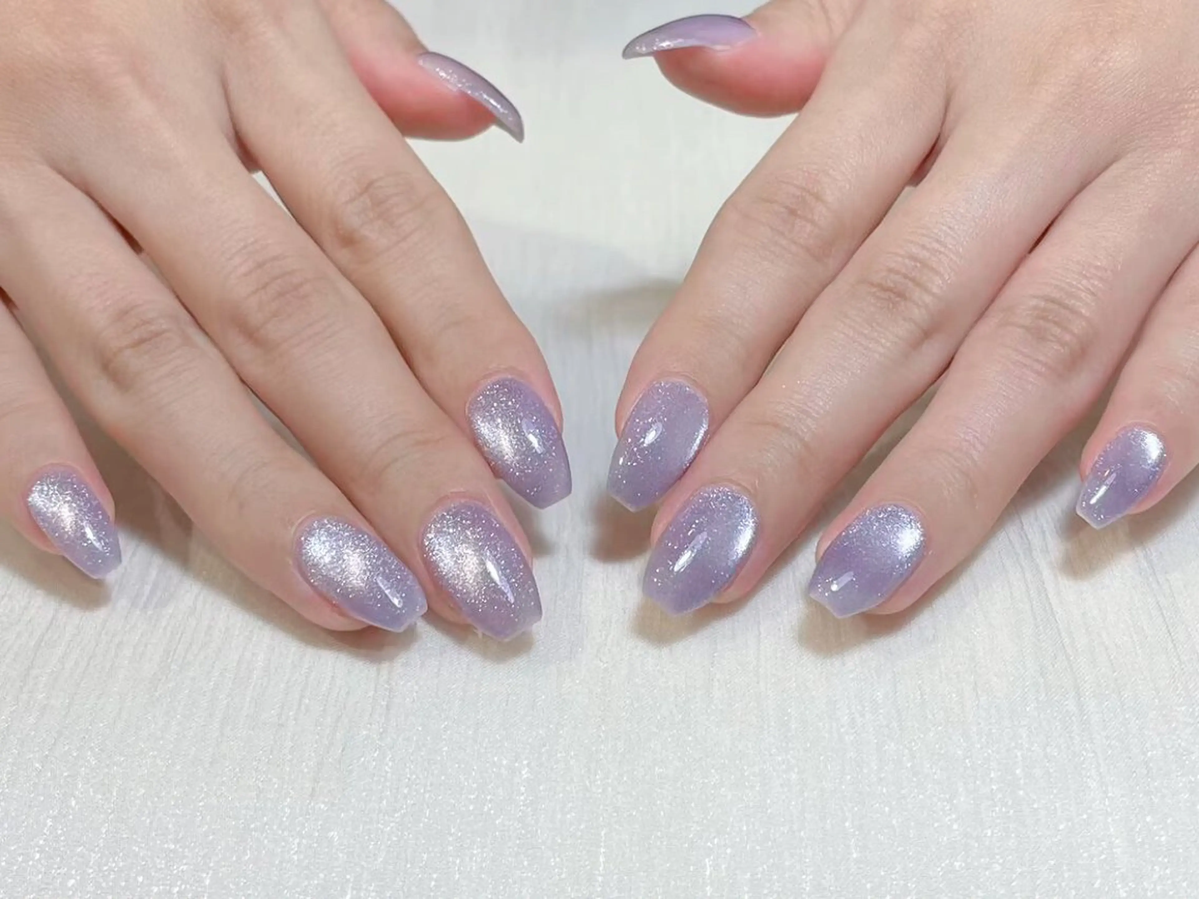 ネイル アートネイル オーロラネイル ガーリー キラキラネイル 韓国ネイル ハンドネイル hijiri 💅のネイルデザイン