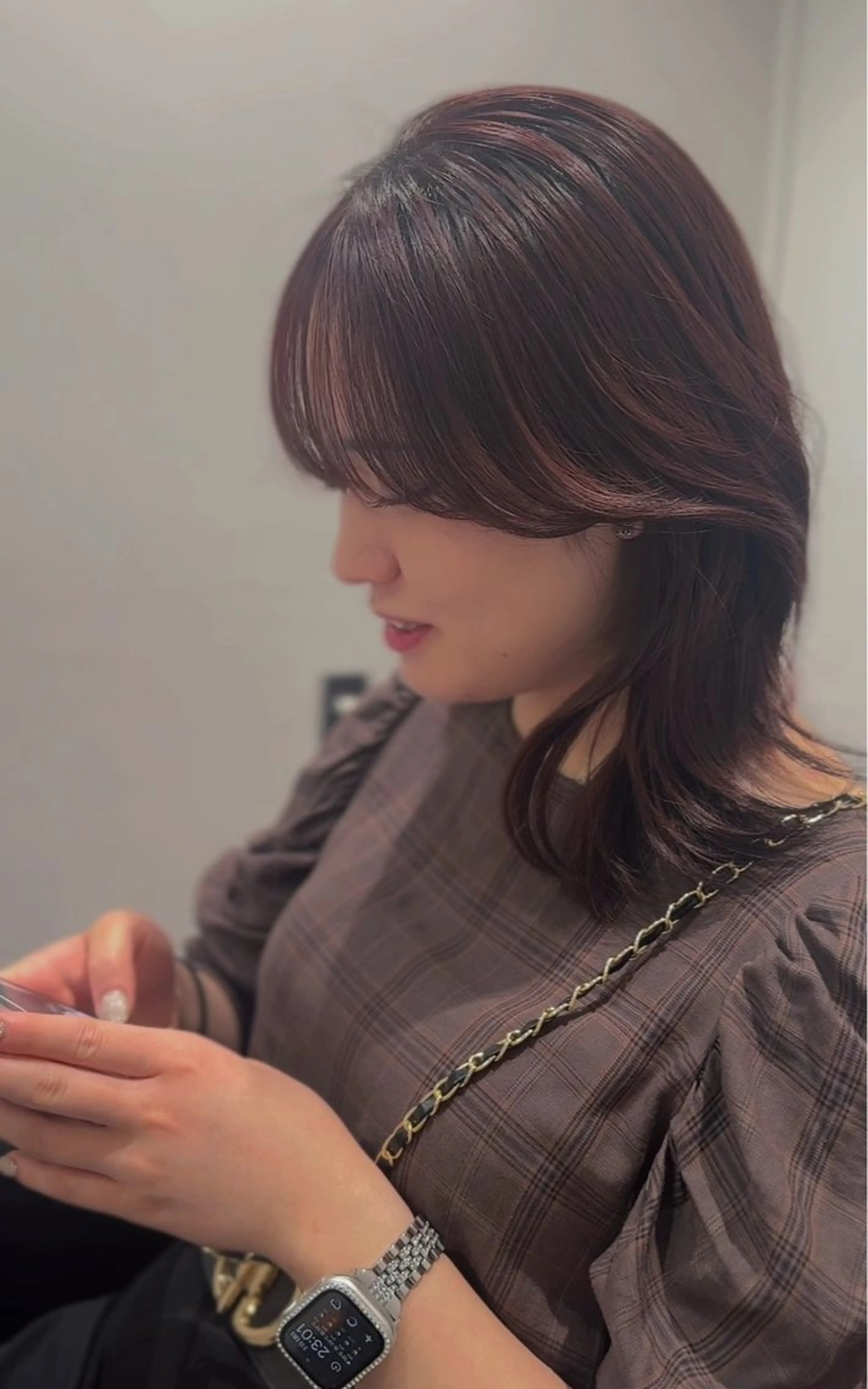 セミロング カラー カット ヘアカラー 韓国風スタイル 北田陸斗のヘアスタイル