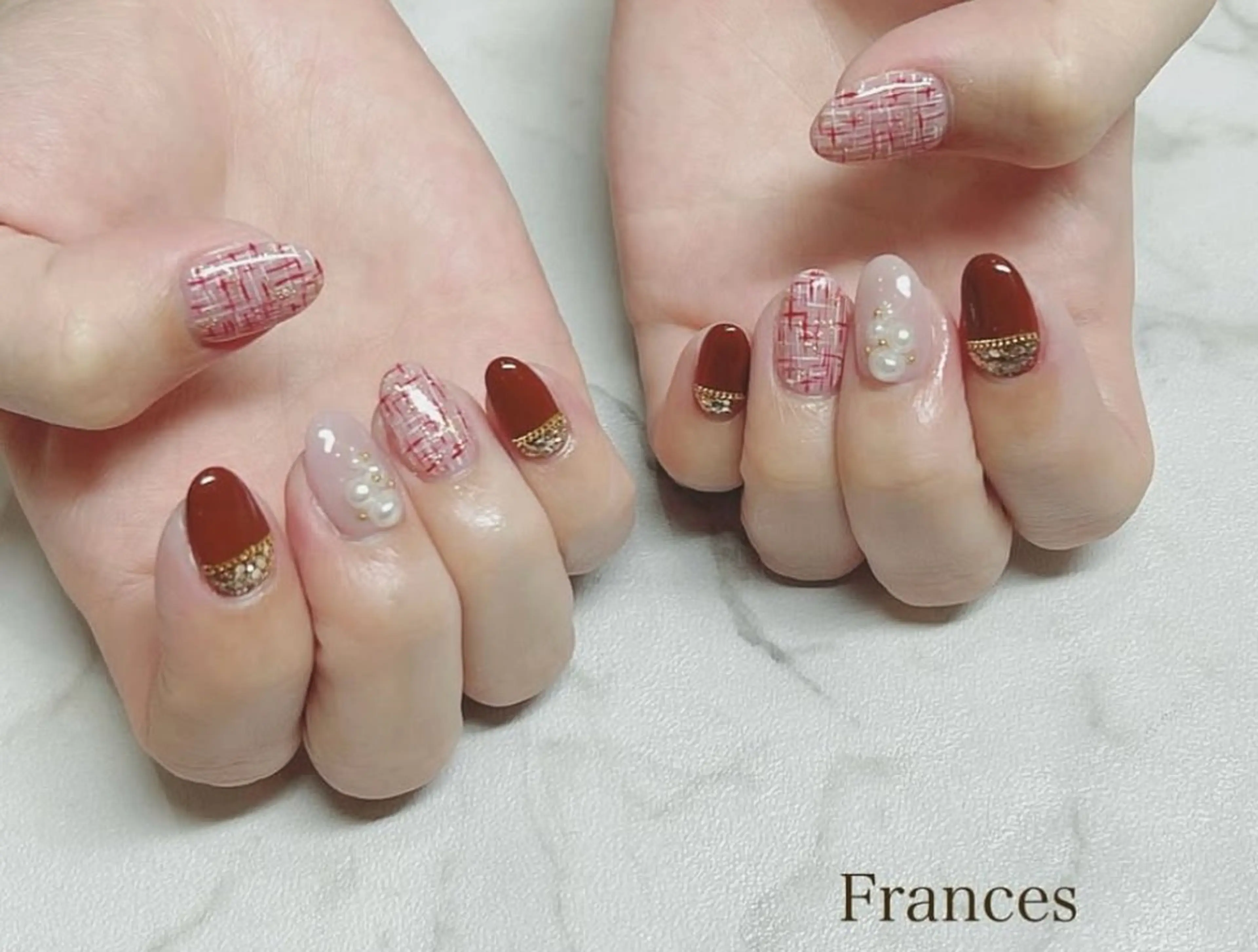 ネイル ツイードネイル ハンドネイル Frances 今村のネイルデザイン