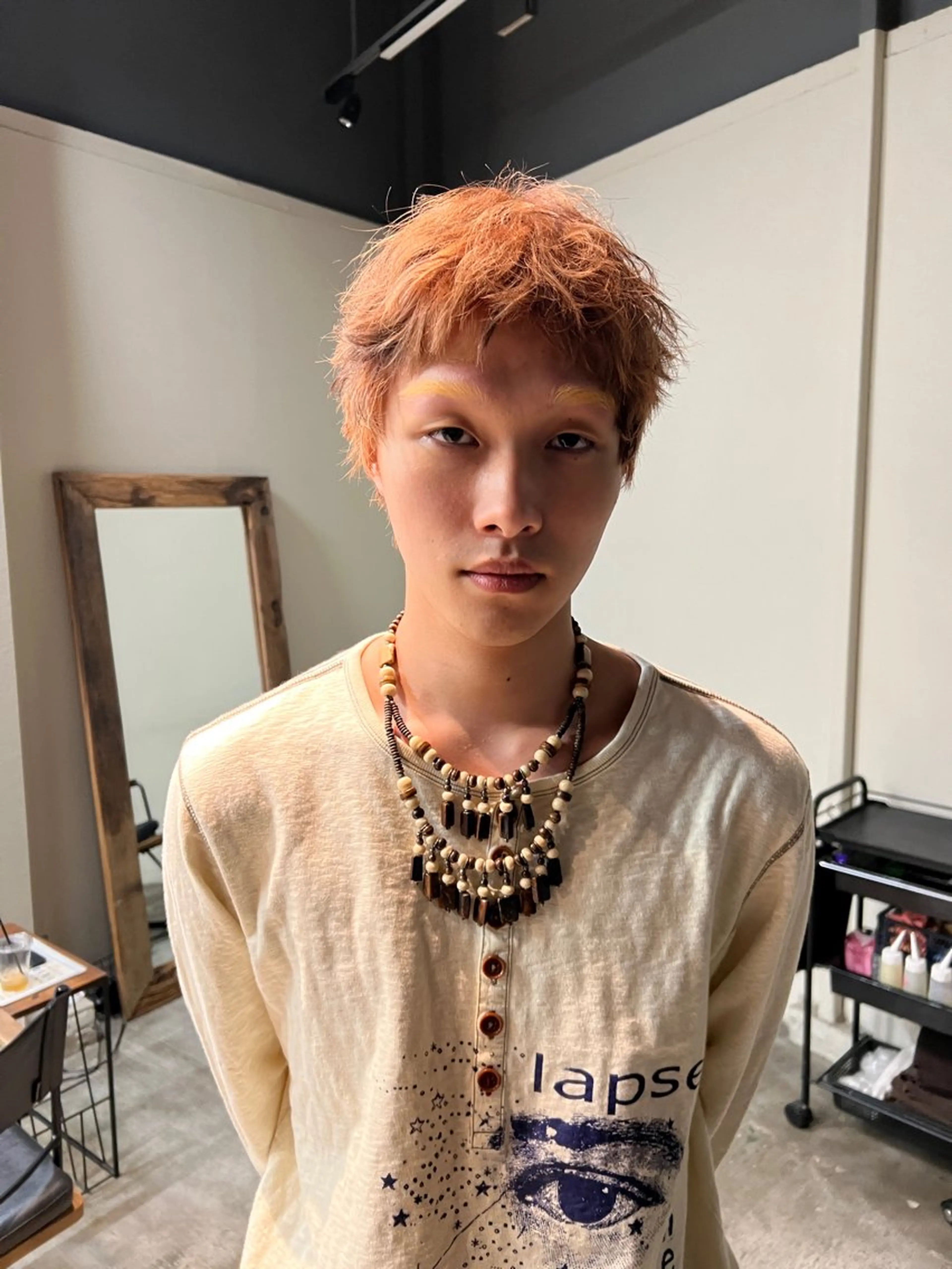 カラー メンズ デザインカラー カット ヘアカラー 大阪メンズパーマ /ショート/らいのヘアスタイル