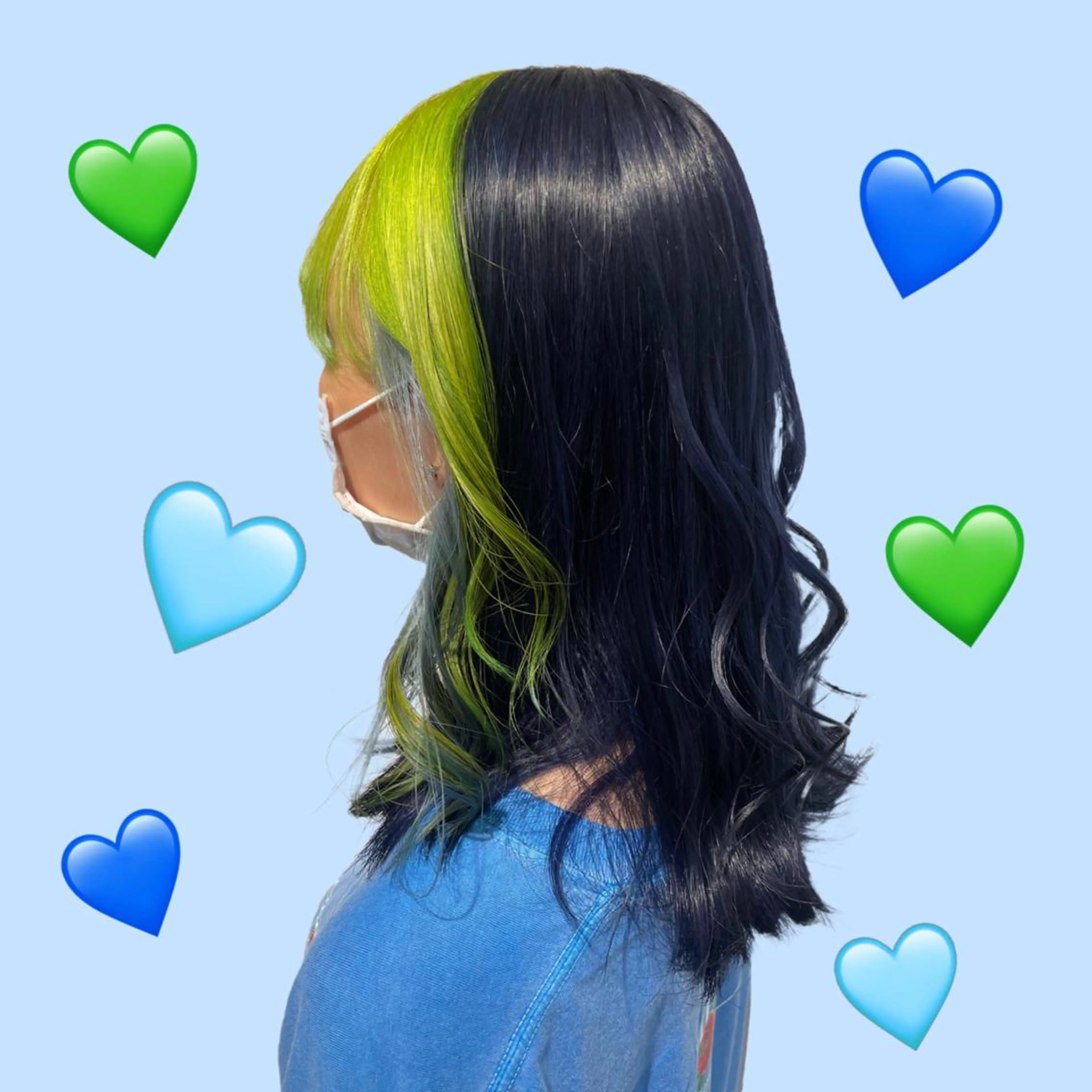 ロング カラー ヘアアレンジ ブリーチ ネイビーカラー ブリーチ♡メンズ マッシュ♡MIUのヘアスタイル