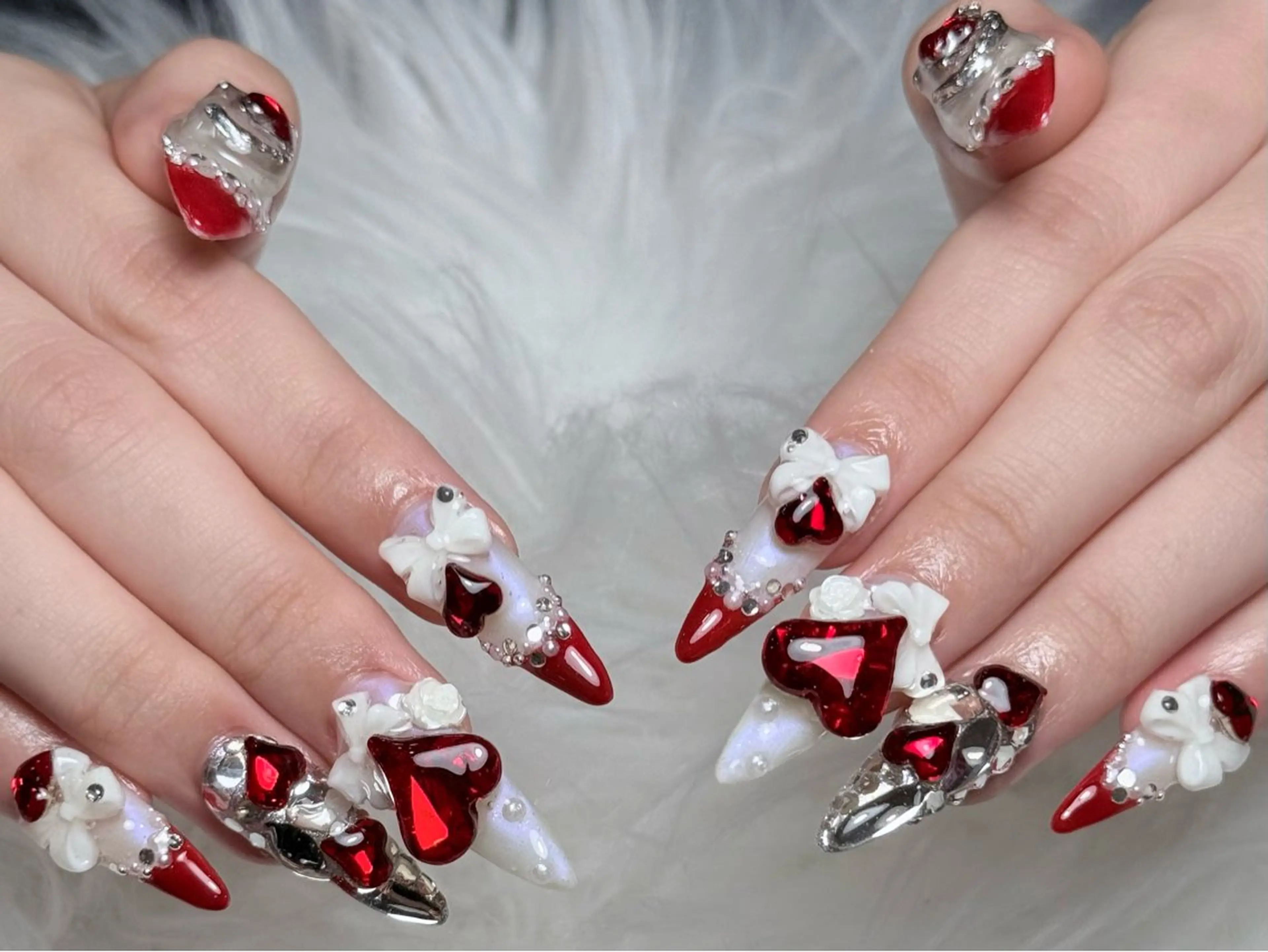 ネイル ボルドー チークネイル 長さ出し フレンチネイル ジェルネイル ハンドネイル Belle Nail Salonのネイルデザイン