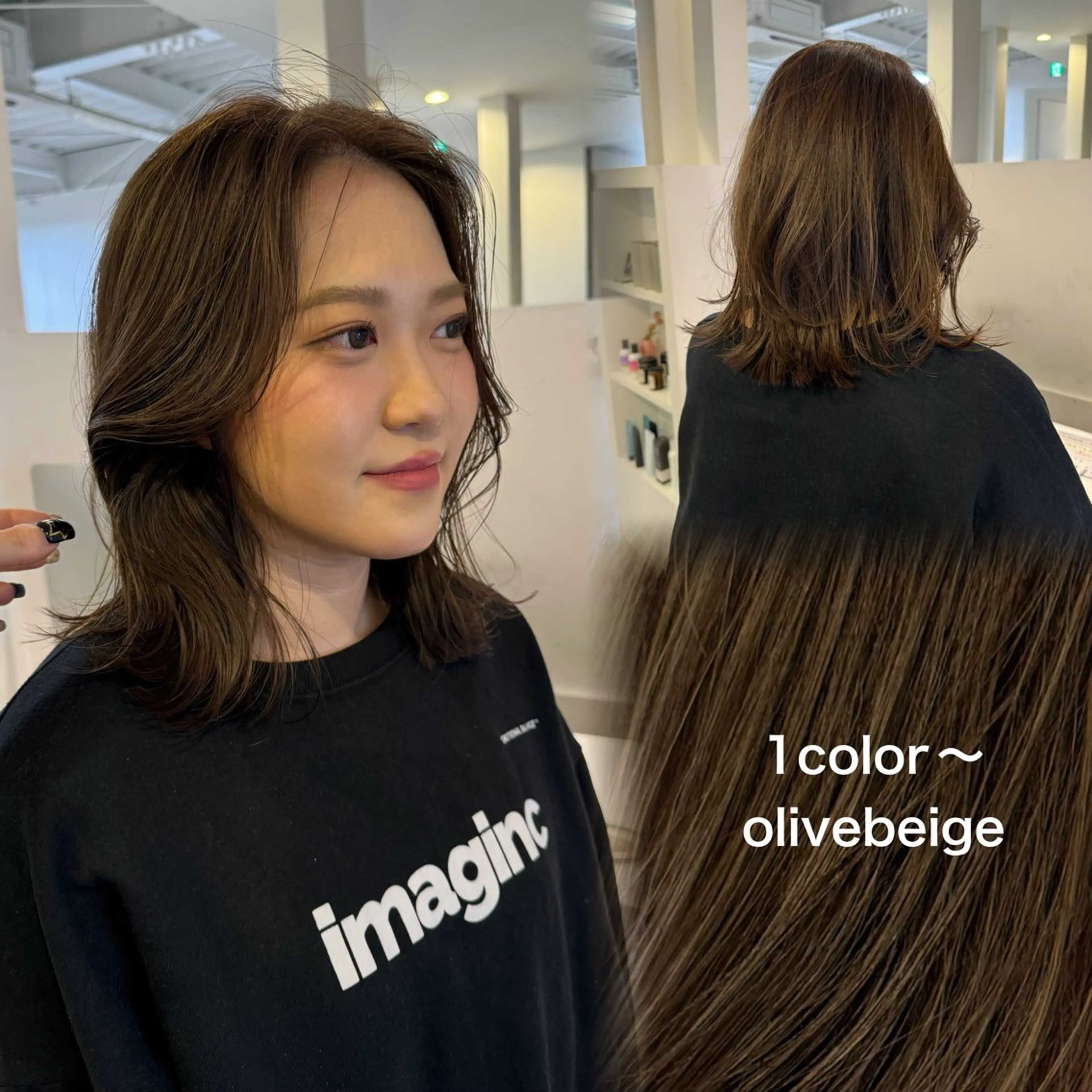 セミロング カラー ブリーチ ダブルカラー インナーカラー ブリーチなしカラー ピンクカラー カット トリートメント yard.長田 唯のヘアスタイル