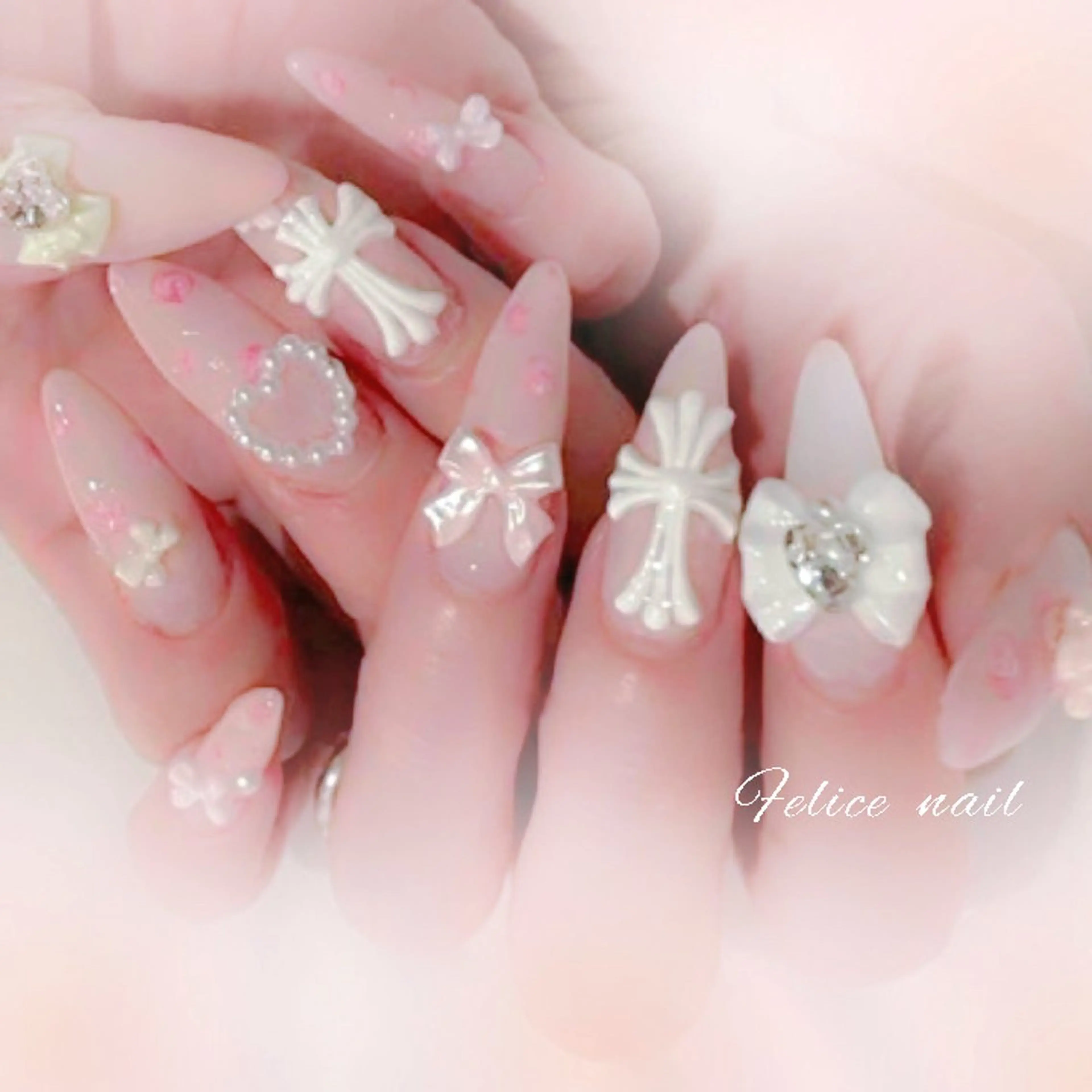 ネイル マグネットネイル 春ネイル ワンホンネイル felice nailのネイルデザイン