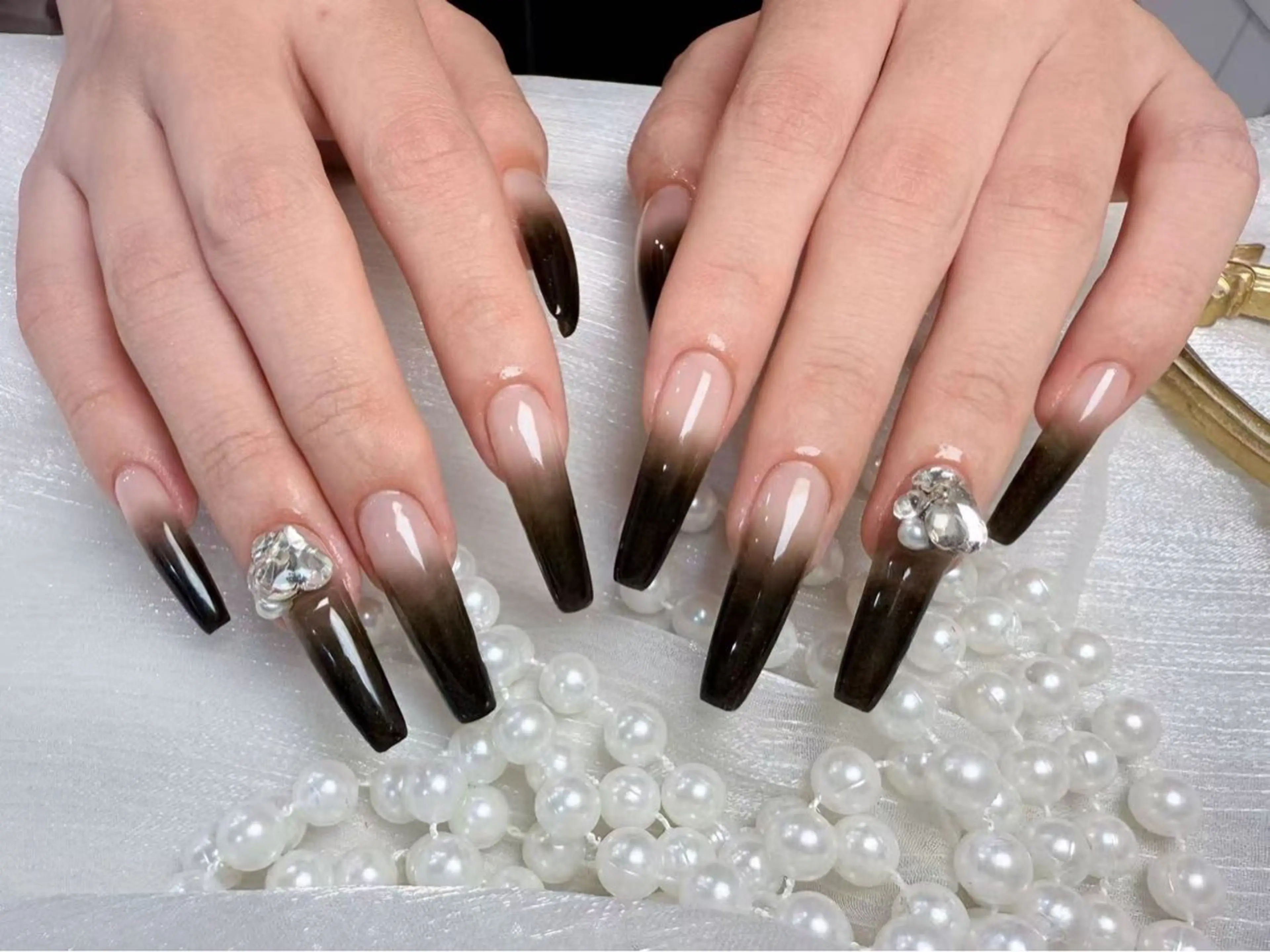 ネイル アートネイル フットネイル ジェルネイル ハート マグネットネイル Babarla Nailのネイルデザイン