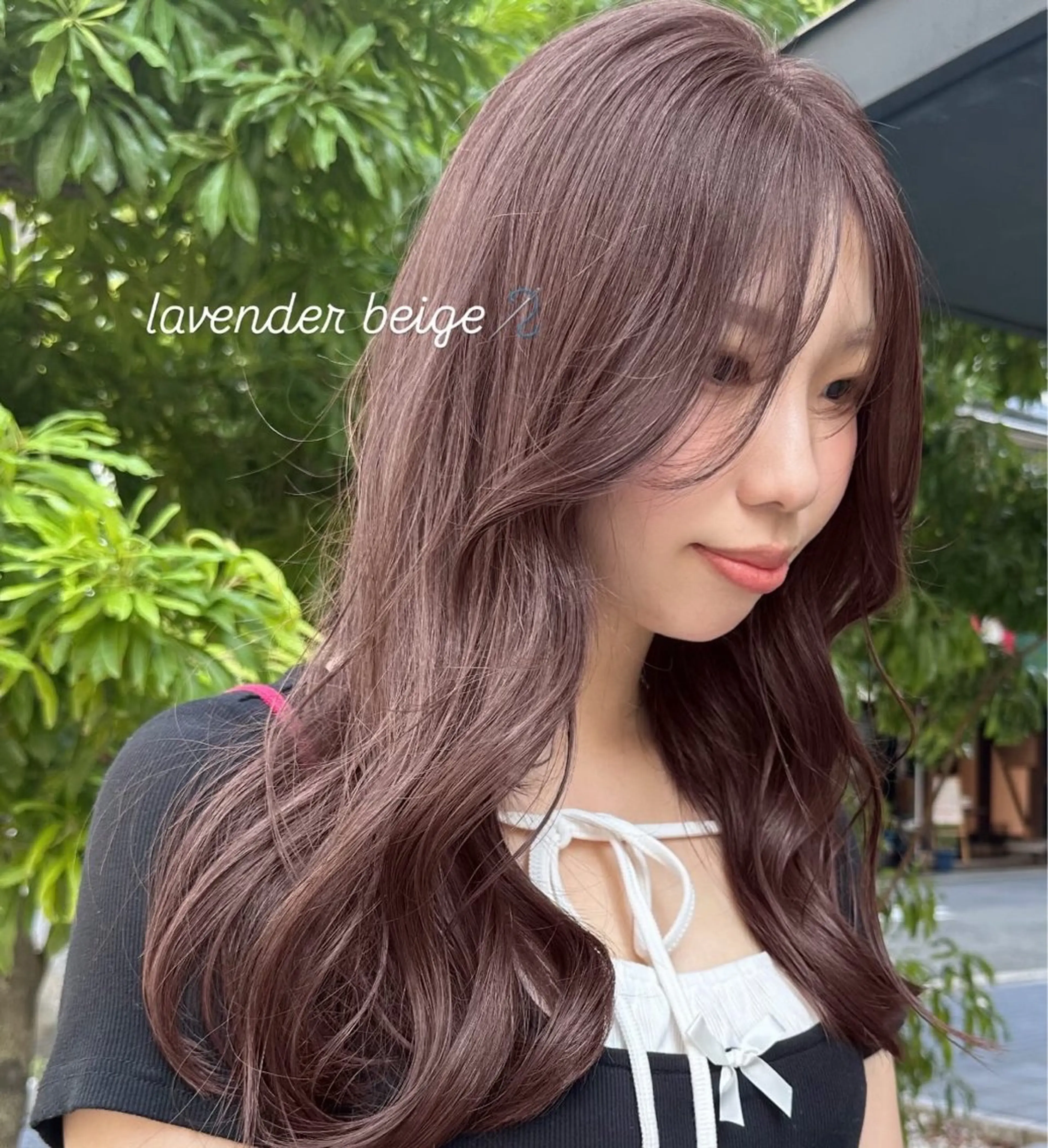 ロング カラー ベージュカラー ラベンダーカラー ラベンダーベージュ カット ヘアカラー トリートメント ハイトーン/透け感 カラー🎀真香のヘアスタイル