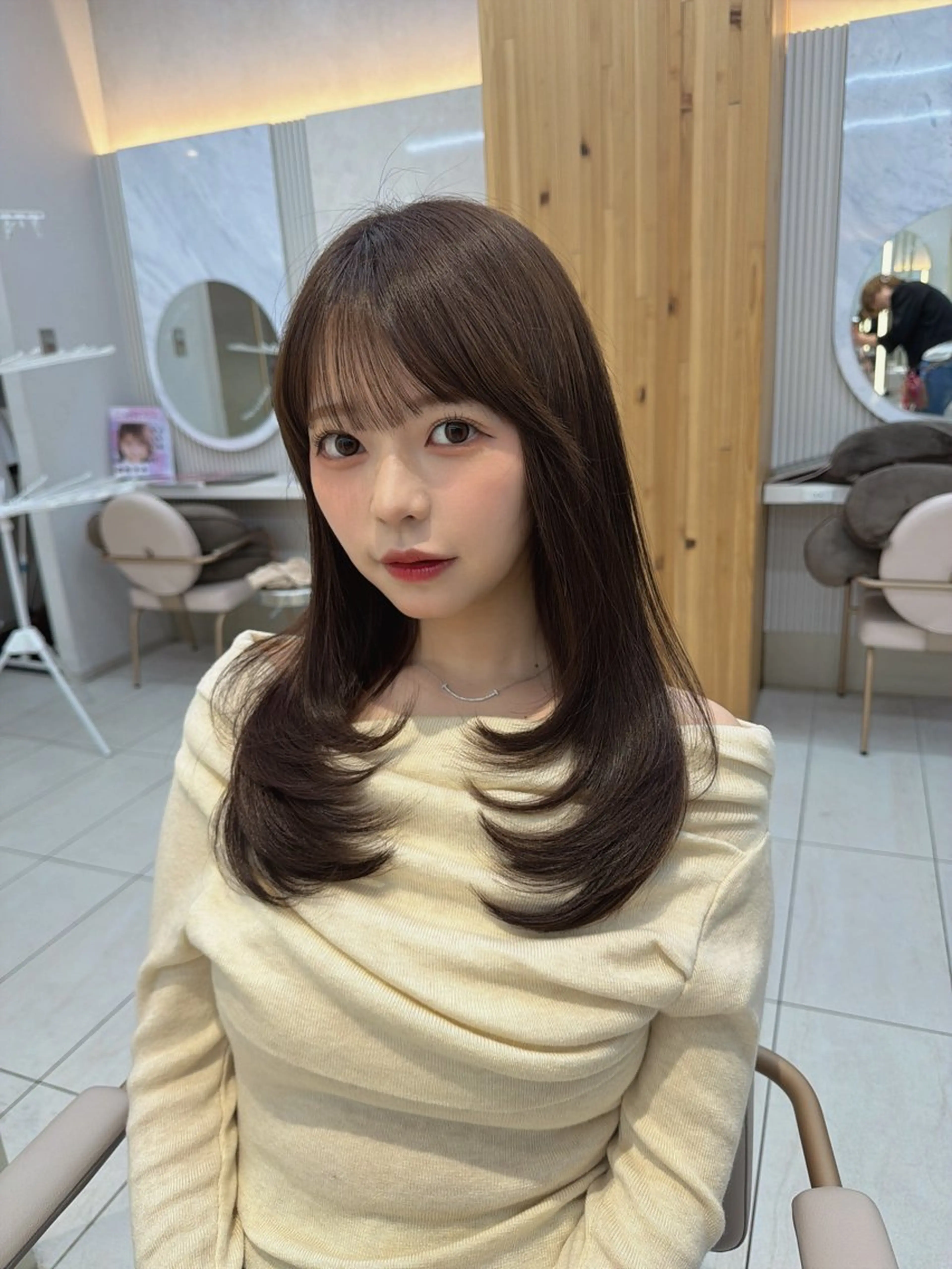 セミロング カット ヘアカラー トリートメント レイヤー/顔周り /韓国ヘア/TAKUのヘアスタイル