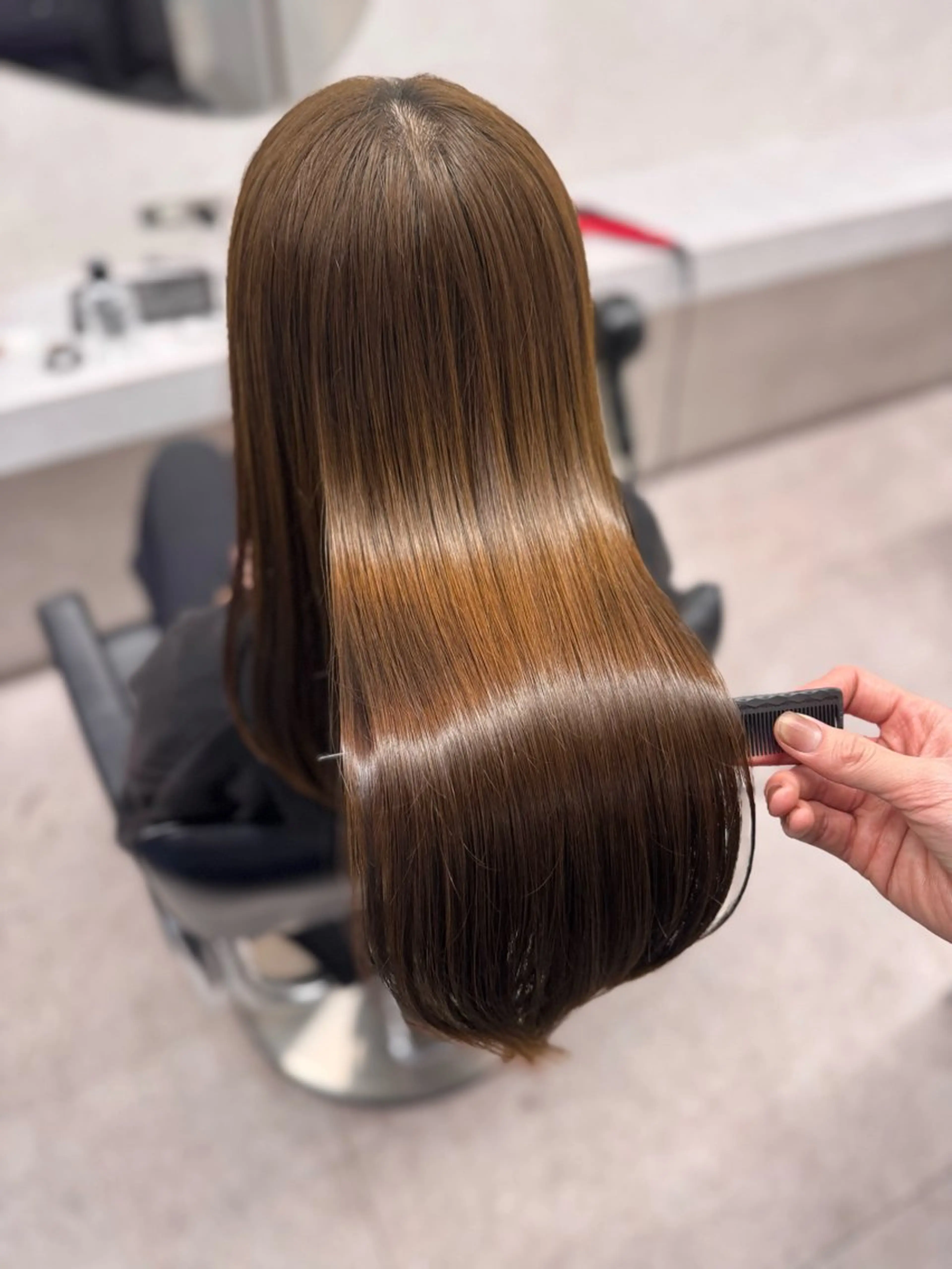 「素髪のようなサラサラな質感や手触りに✨️」🧸ワンカラー+BYKARTEトリートメント🧸の写真