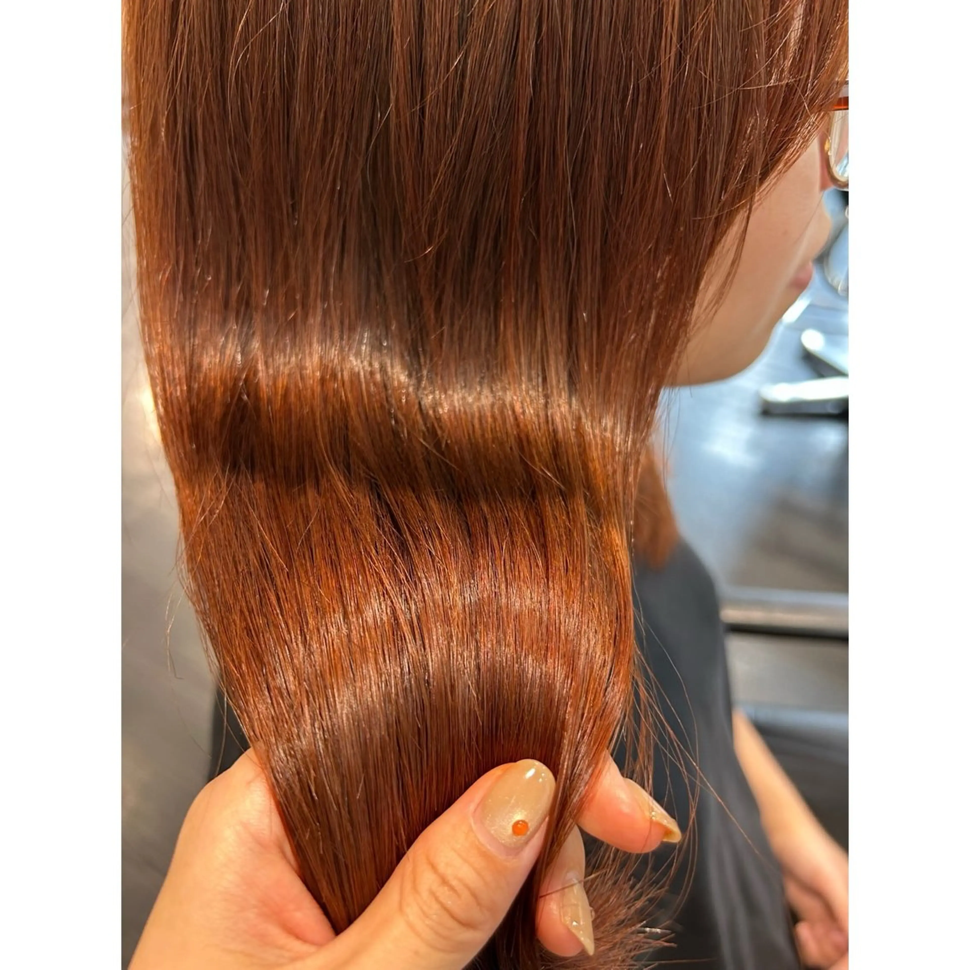 セミロング カラー ベージュカラー ブリーチ ダブルカラー ブリーチなしカラー オレンジ ヘアカラー トリートメント ◎かしま◎暖色ｶﾗｰ /ﾒﾝｽﾞﾊﾟｰﾏのヘアスタイル