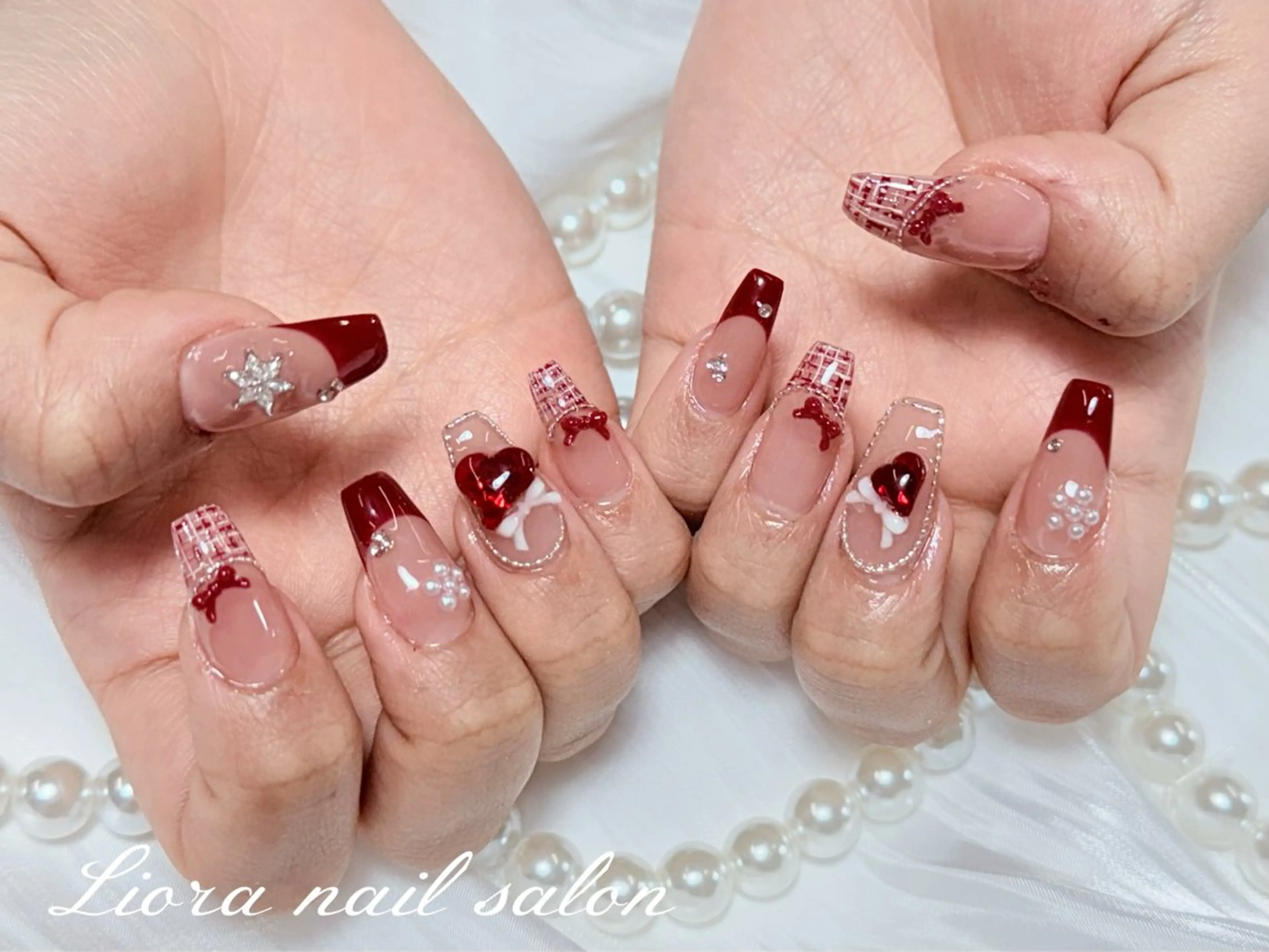 ネイル チークネイル フットネイル フレンチネイル ジェルネイル ガーリー ハンドネイル Liora nail スカルプ専門店のネイルデザイン