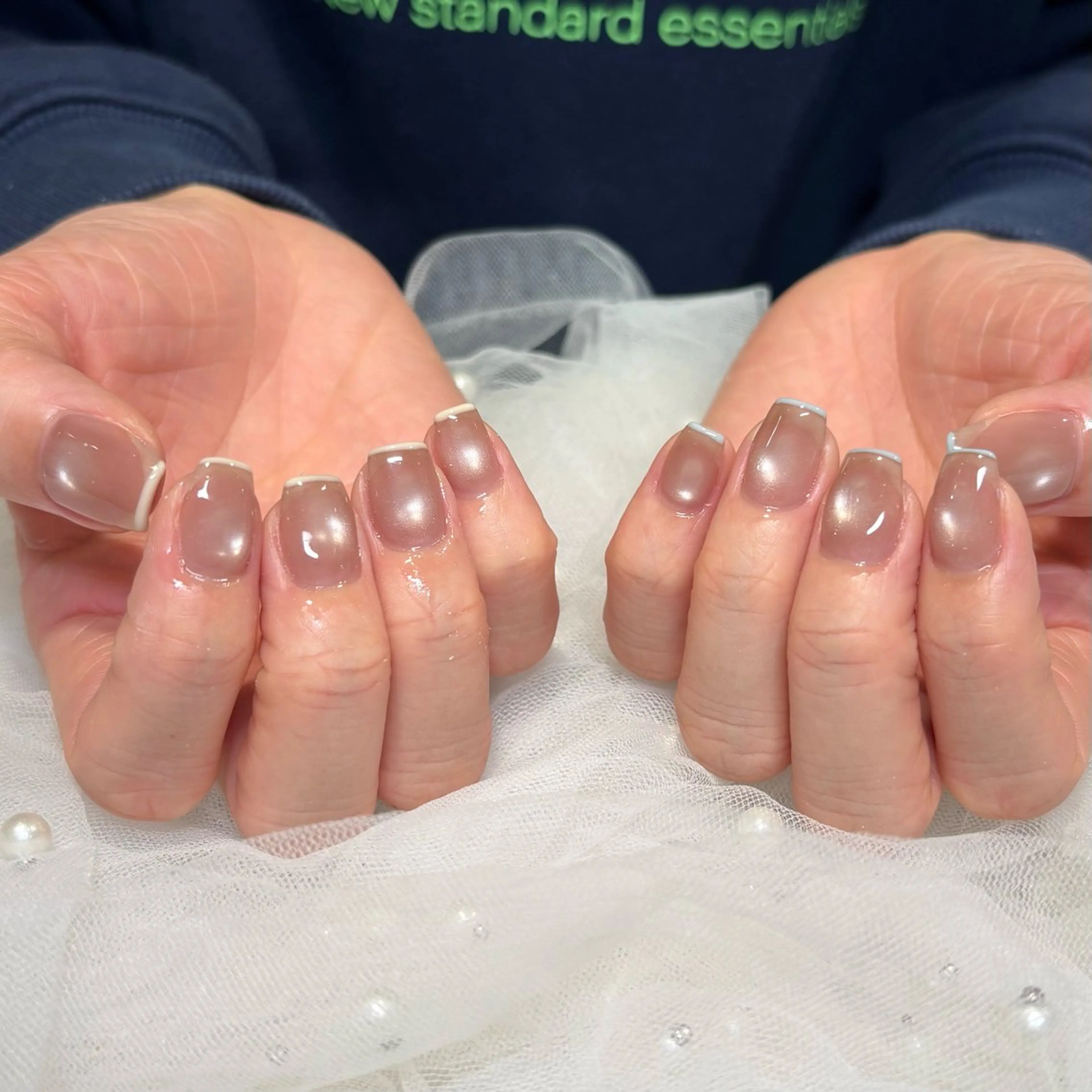 ネイル フレンチネイル パステルネイル ハンドネイル 荒巻 めいのネイルデザイン