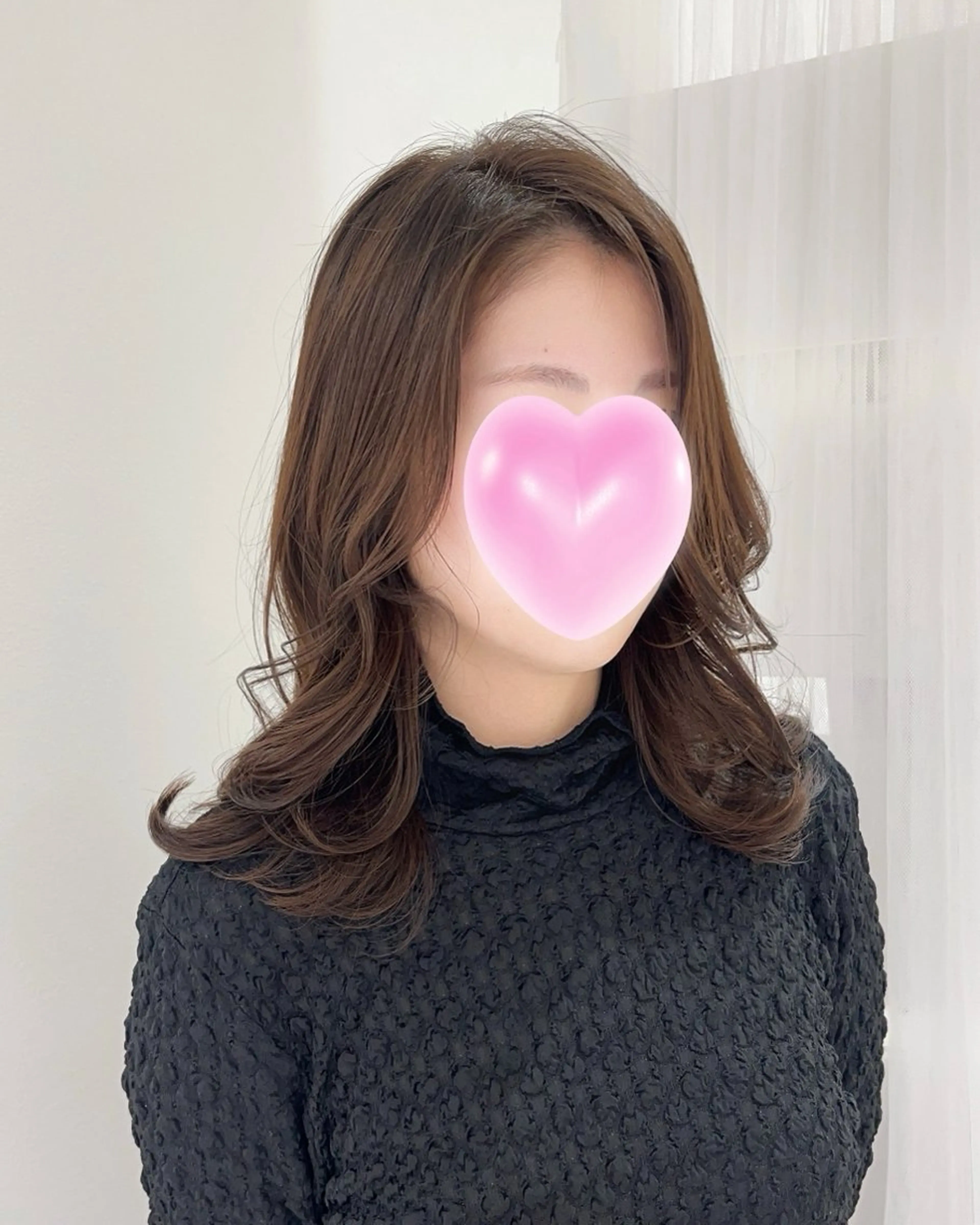 セミロング カラー MIZUKI🫧ྀི 韓国ヘアAFLOATのヘアスタイル