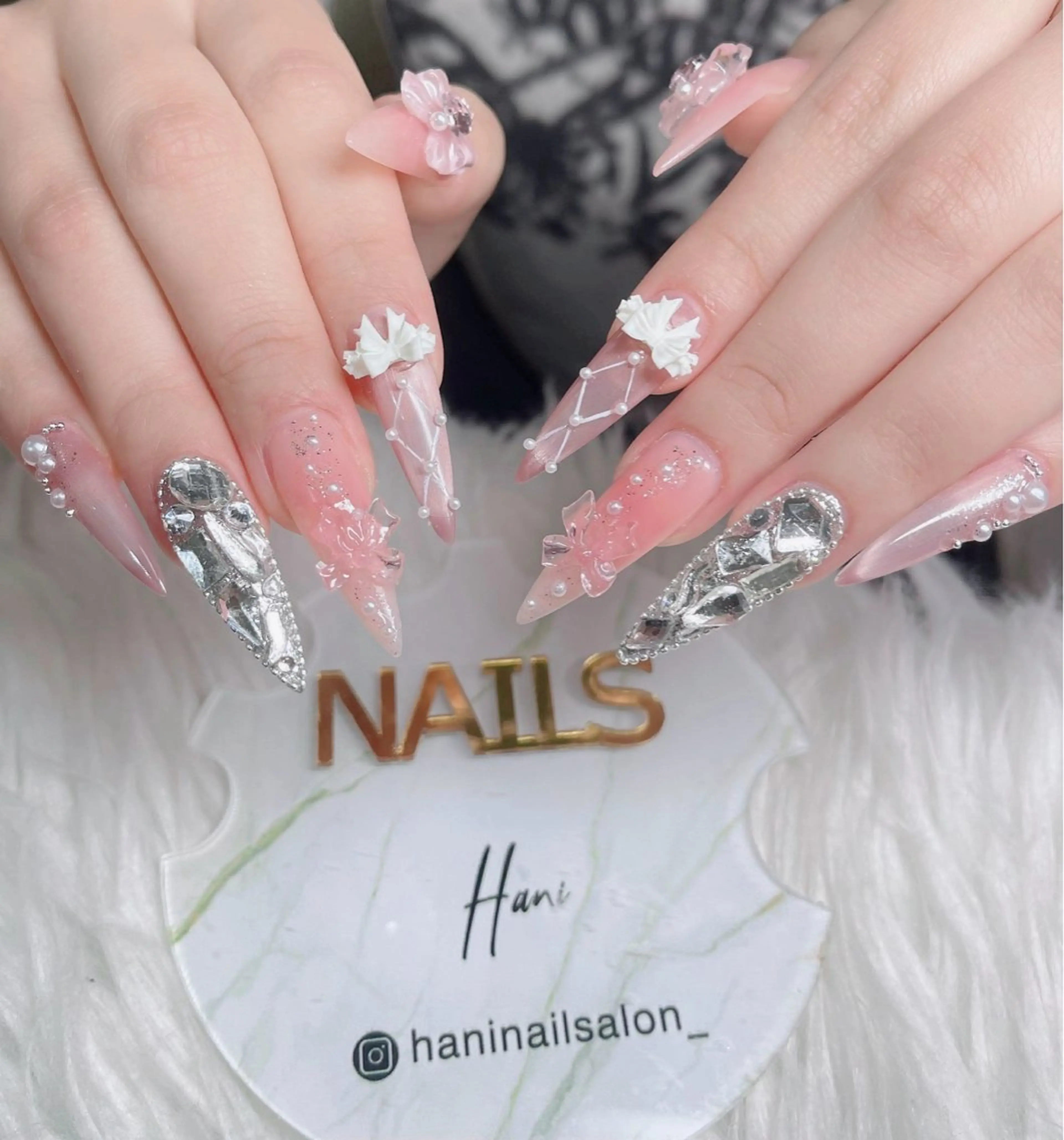 ネイル フットネイル フレンチネイル グラデーション 韓国ネイル ロングネイル ハンドネイル Hani Nail Salonのネイルデザイン