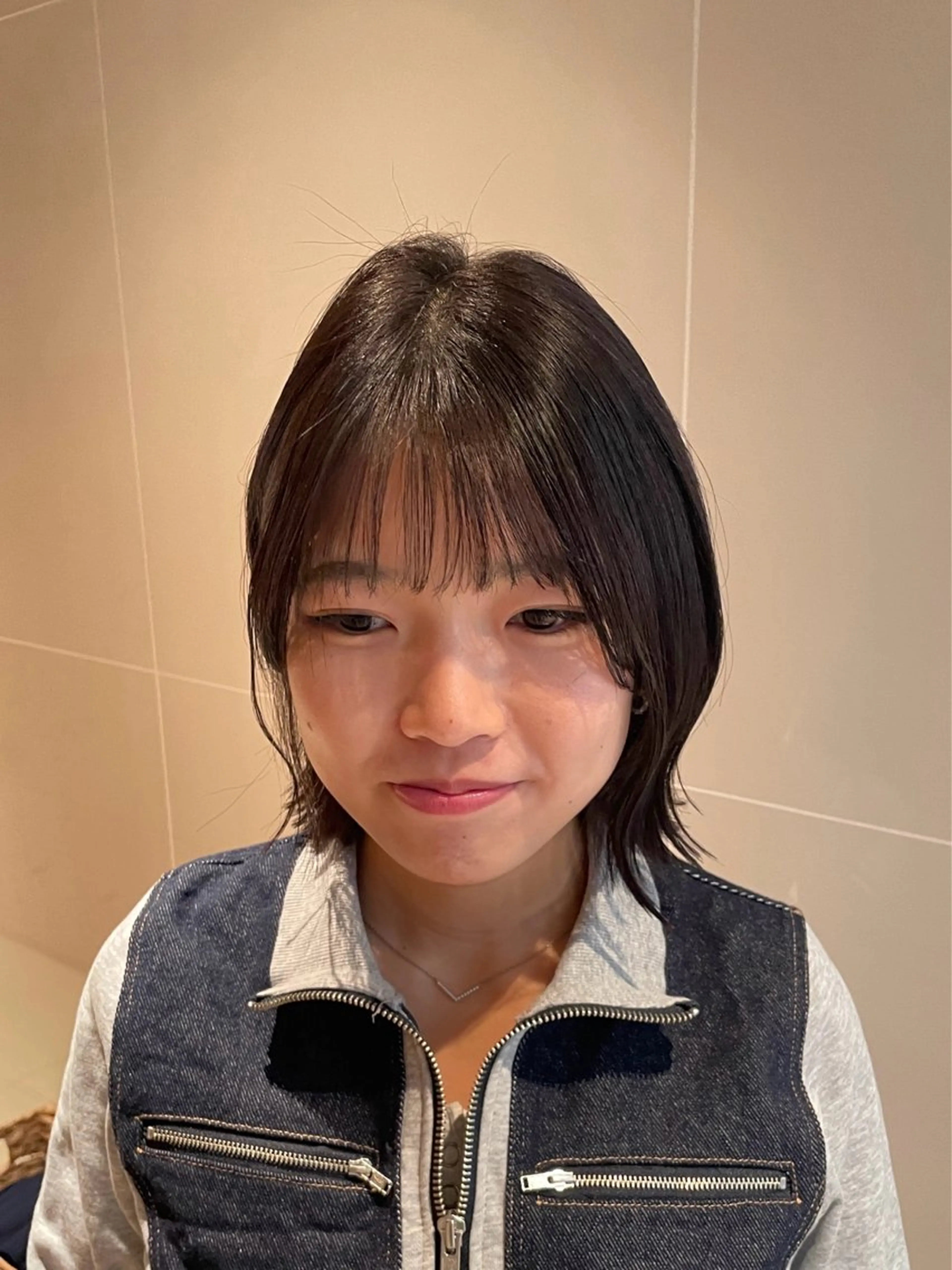 ミディアム パーマ カット 縮毛矯正 トリートメント 縮毛矯正/レイヤー 🌙児玉光瑠のヘアスタイル