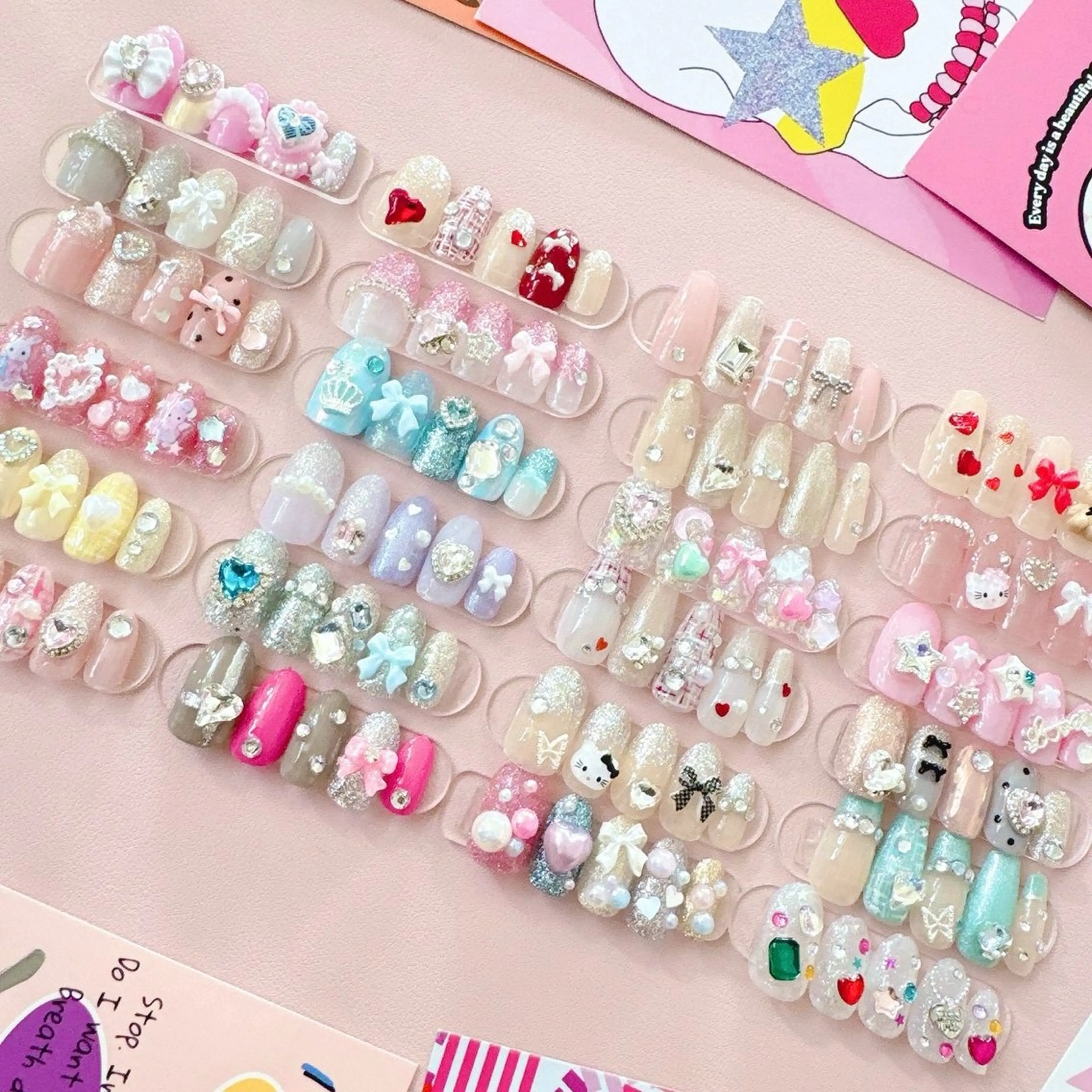 🎀ワンホンガーリー定額デザイン(10本アート)/付け替えオフ無料/ケア込みの写真