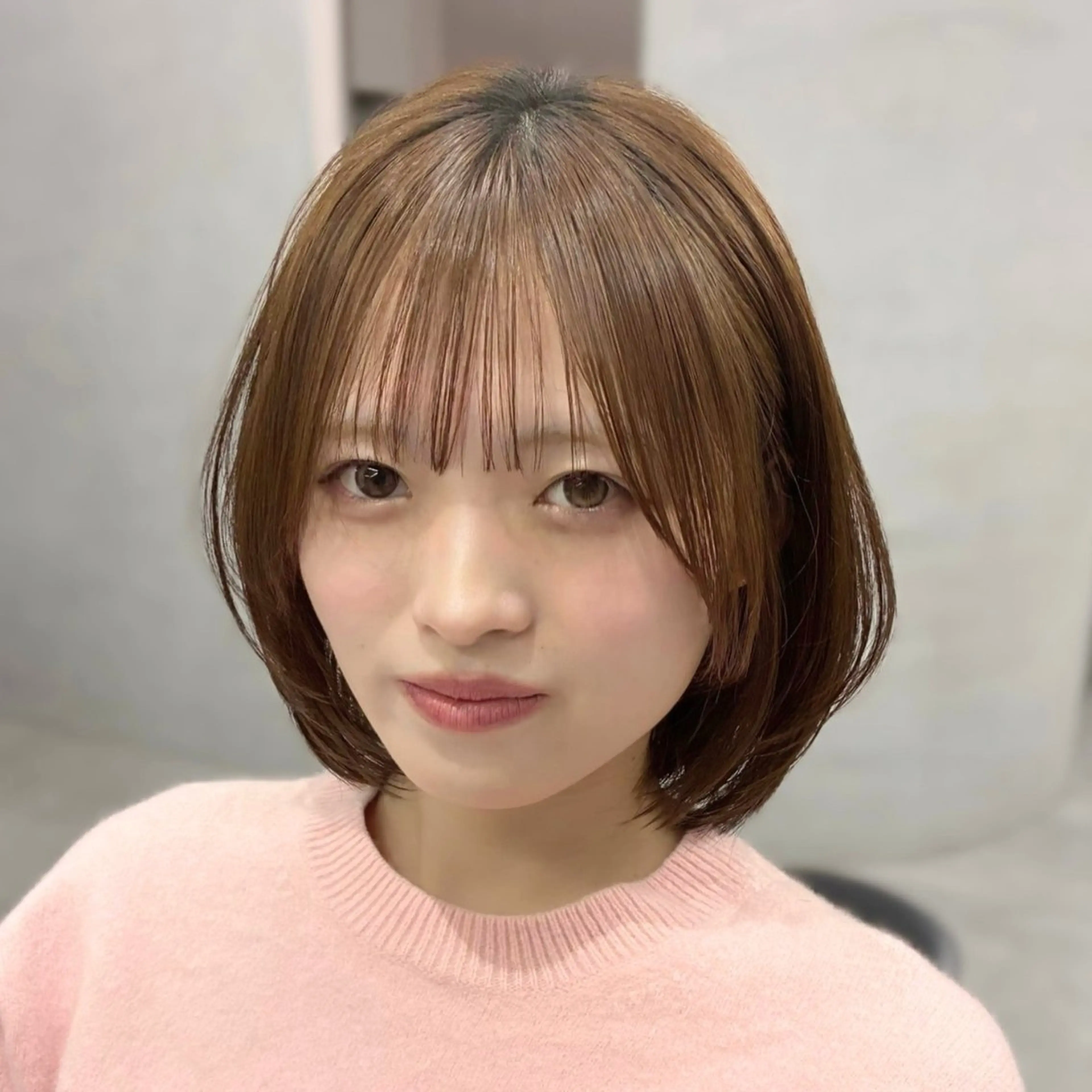 ミディアム カラー ボブレイヤー ミディアムレイヤー ボブ レイヤーカット SUZUNO🤎ボブ レイヤー🫧顔周りのヘアスタイル