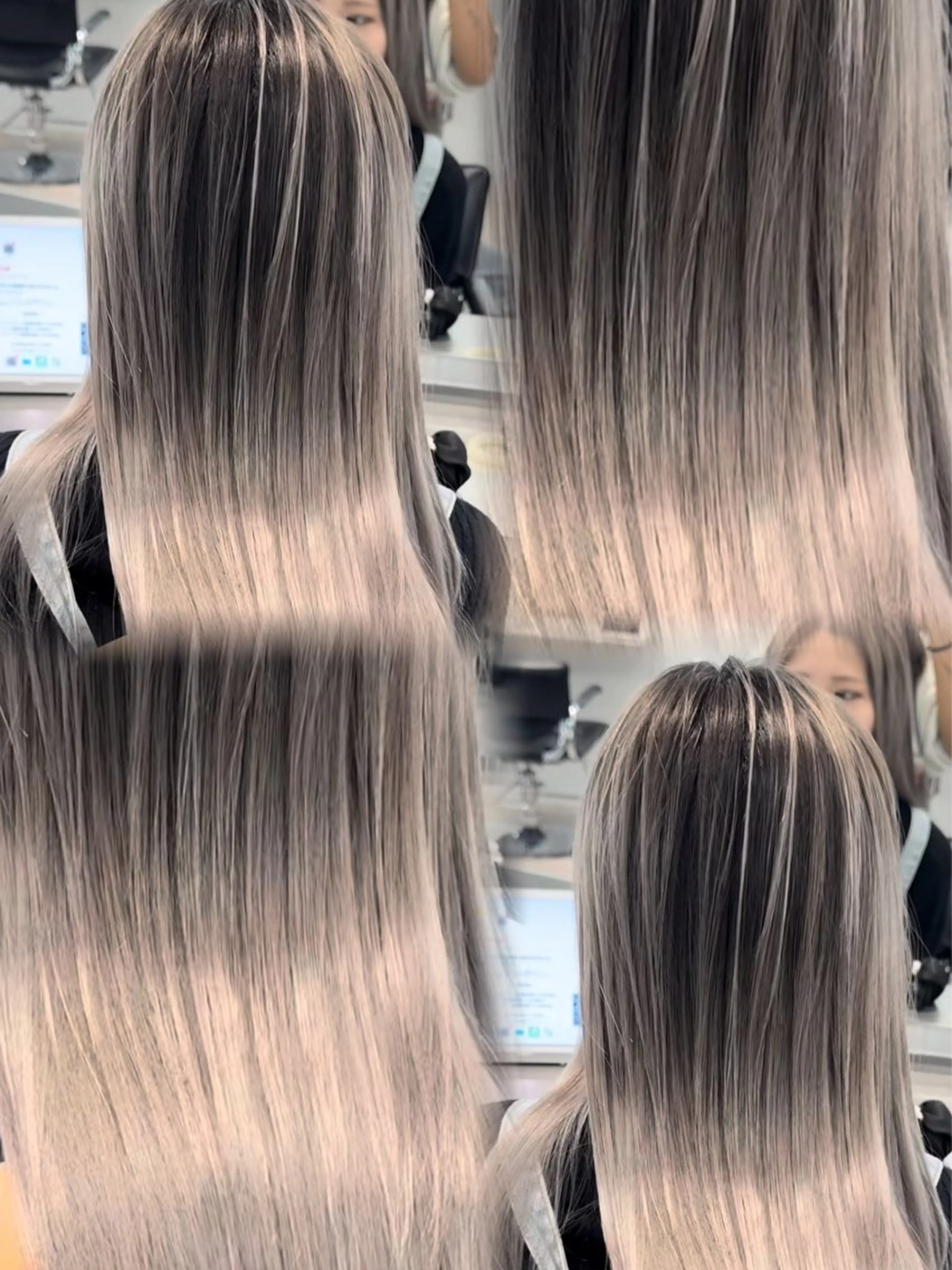 ロング カラー シルバー ヘアカラー トリートメント 表参道/ハイライト バレイヤージュのヘアスタイル