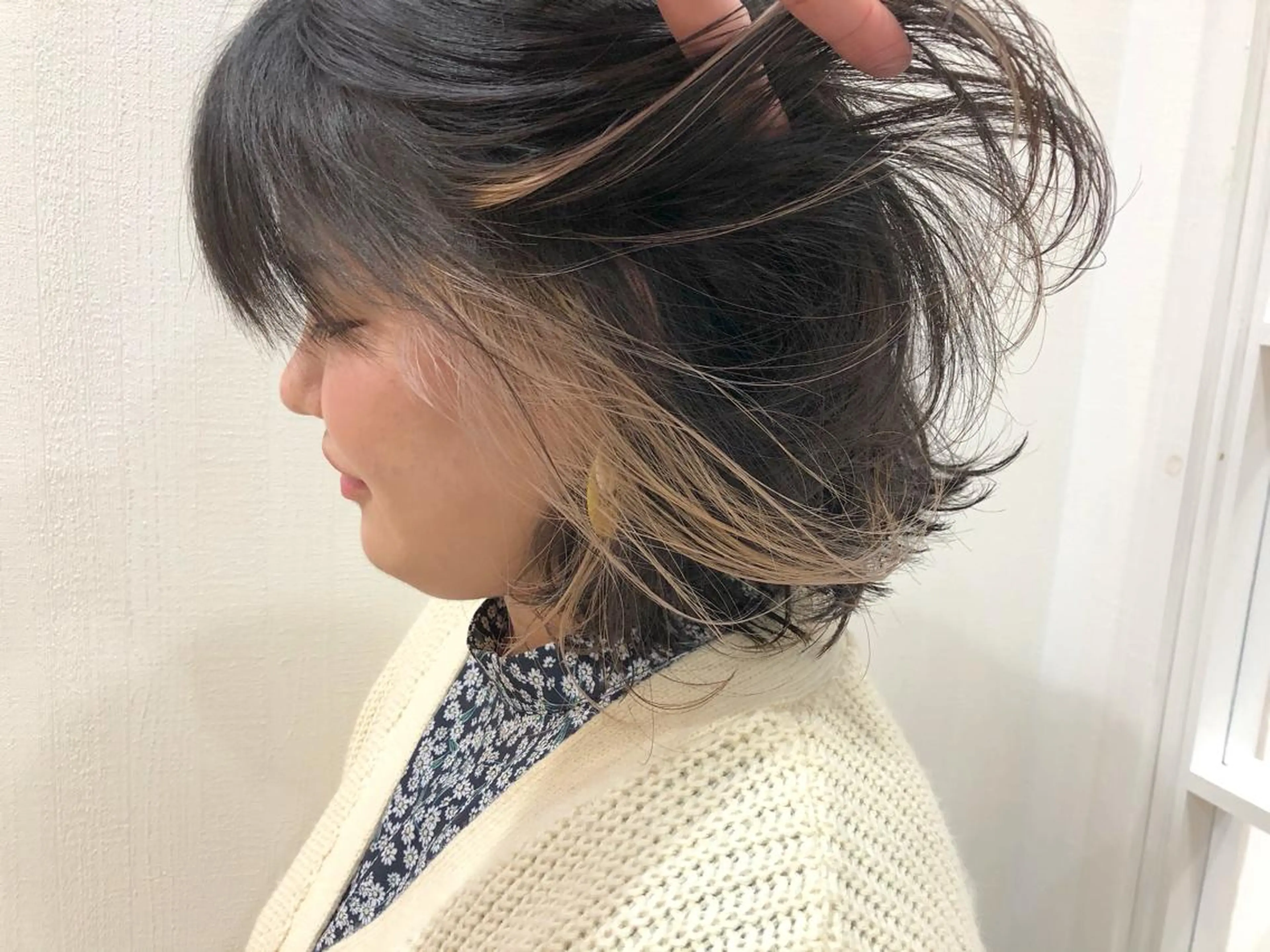 ミディアム カラー 横浜ブリーチムラ直し ハイトーン/ブリーチのヘアスタイル