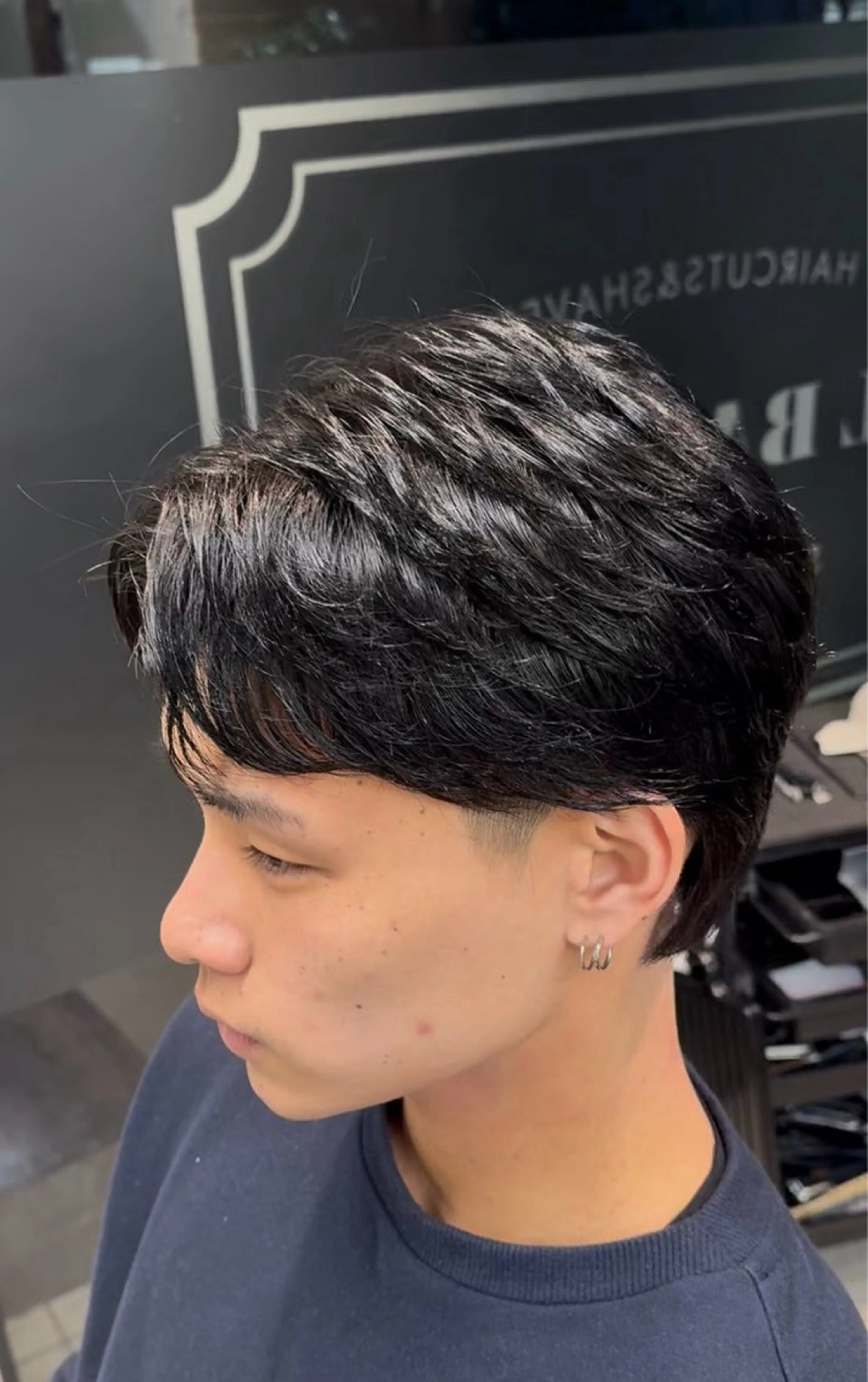 ショート パーマ メンズ カット ヘアカラー フルハタヒロト 六本木理容師のヘアスタイル