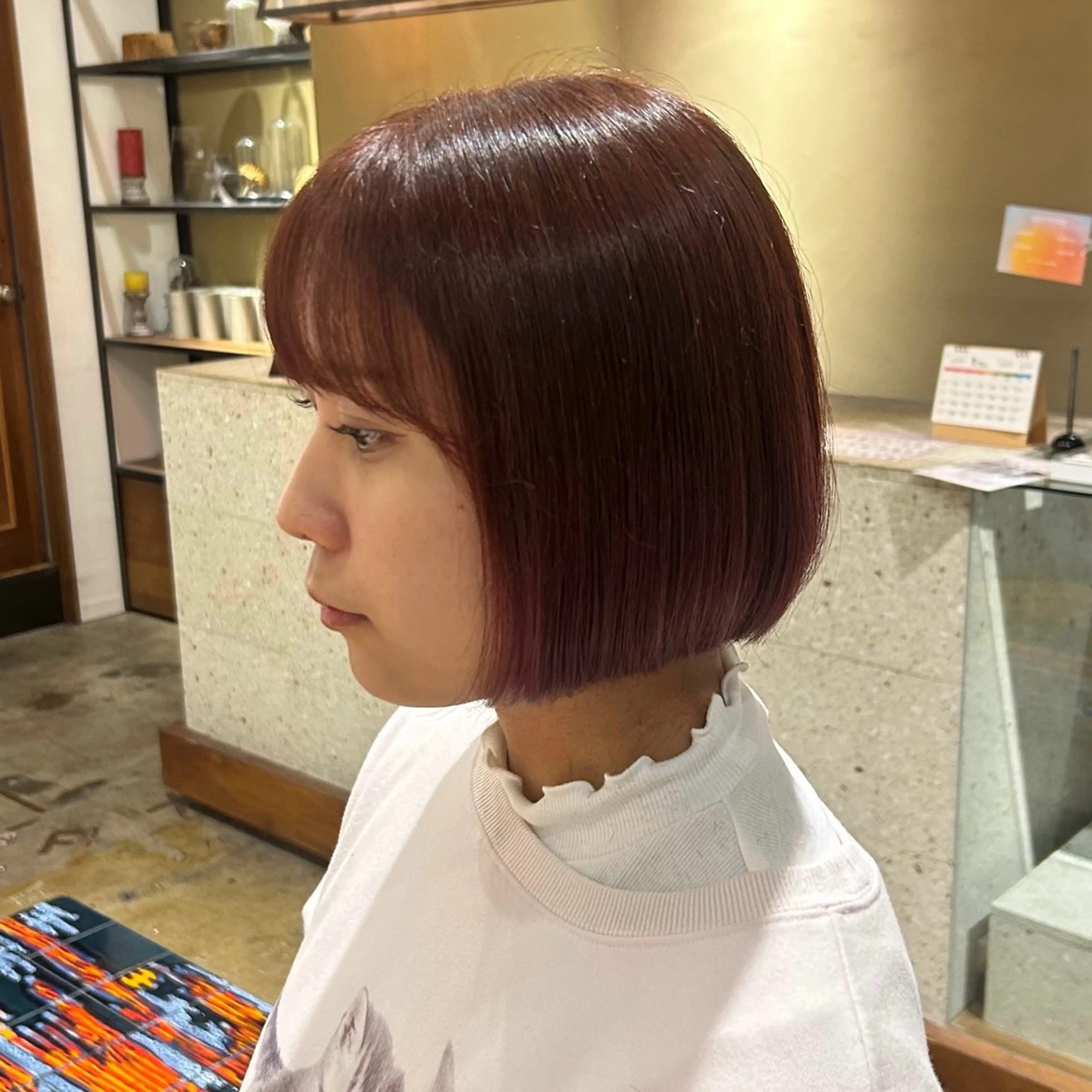 ショート カラー ブラウンカラー ピンクカラー ピンクブラウン カット ココナ./ 艶っぽカラー🐏のヘアスタイル