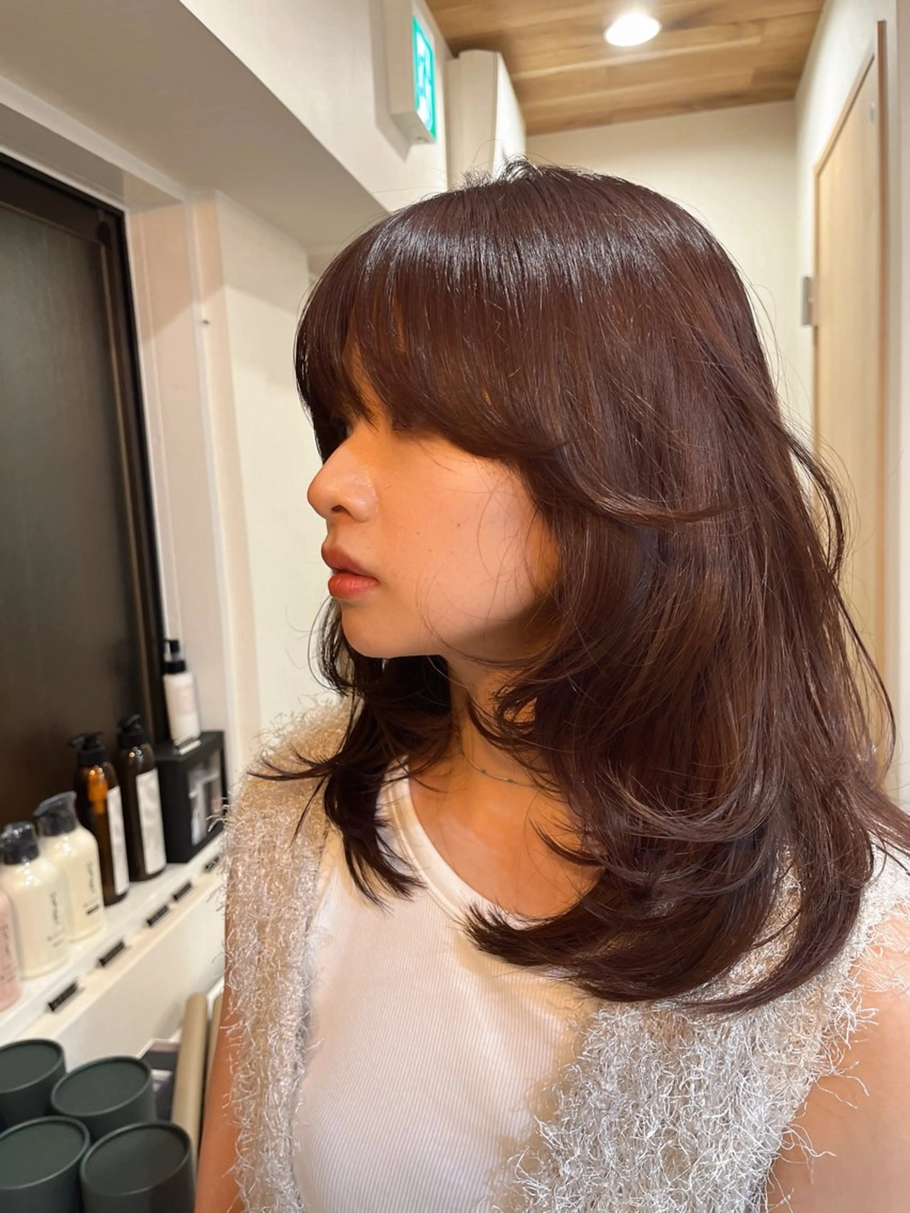 セミロング カラー 下石怜子/レイヤー/ 透明感カラーのヘアスタイル