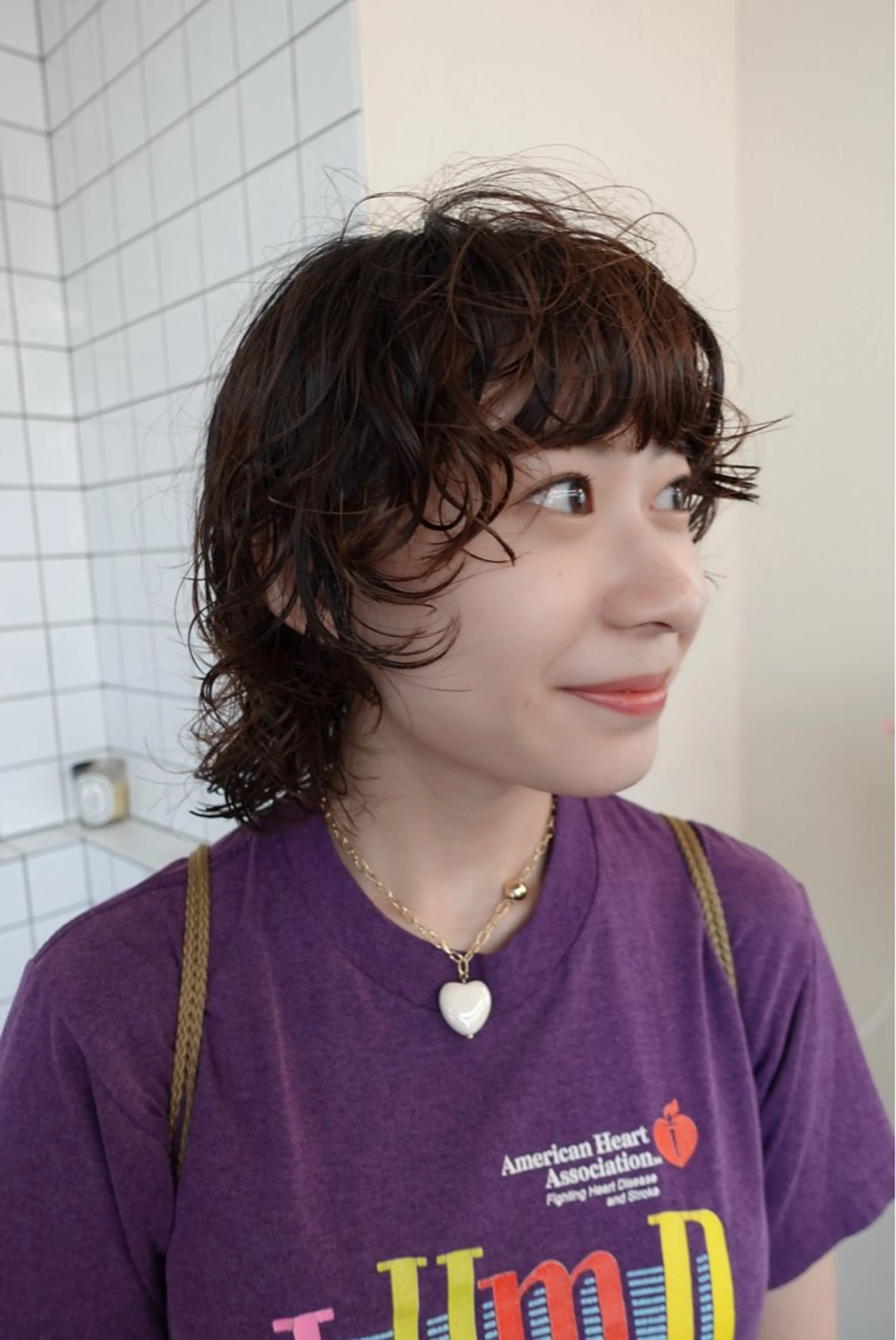 ミディアム パーマ ウルフカット ボブパーマ/パーマ ウルフパーマのヘアスタイル