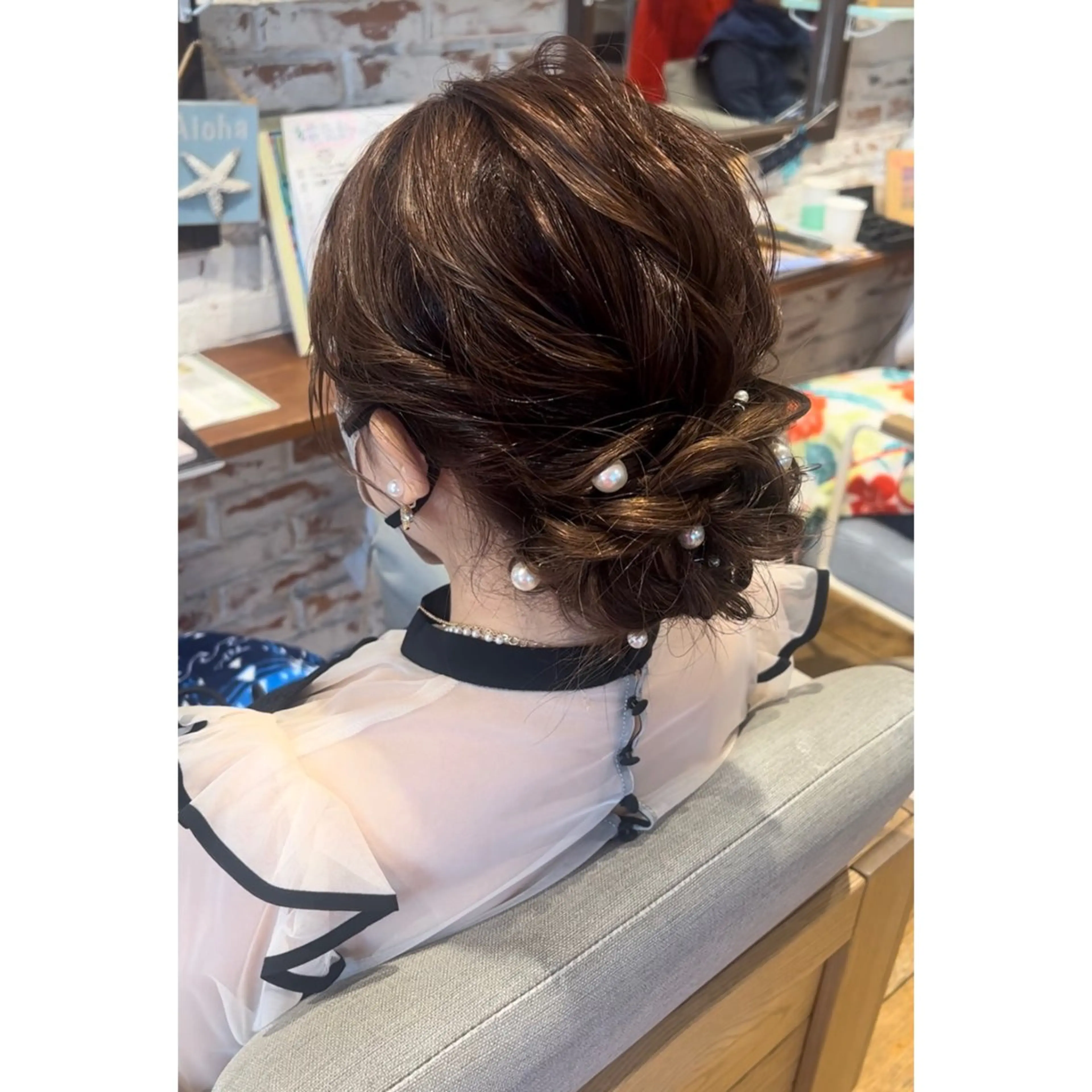 ロング ヘアセット ハイトーン/ ダブルカラー/透明感のヘアスタイル