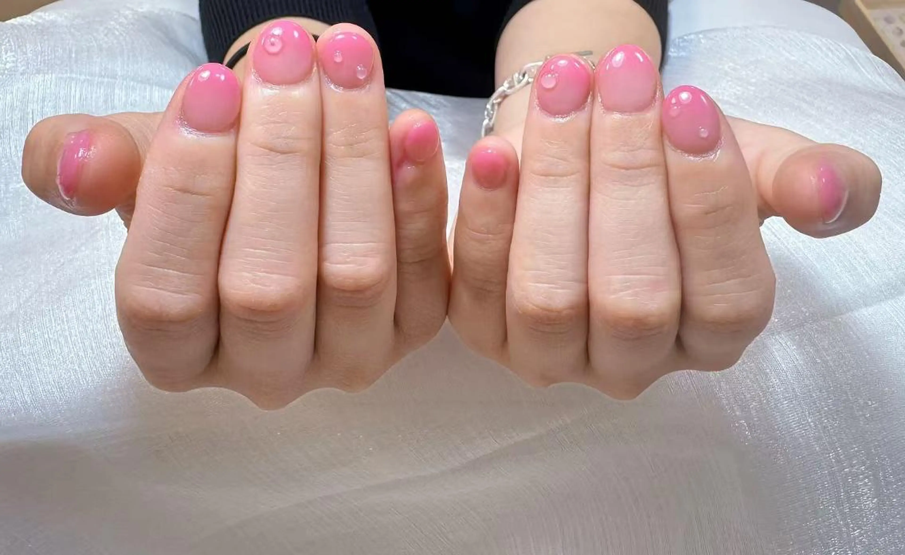 ネイル 長さ出し フレンチネイル ジェルネイル ガラスフレンチ 韓国ネイル Hana Bloom Nail💛Rinaのネイルデザイン