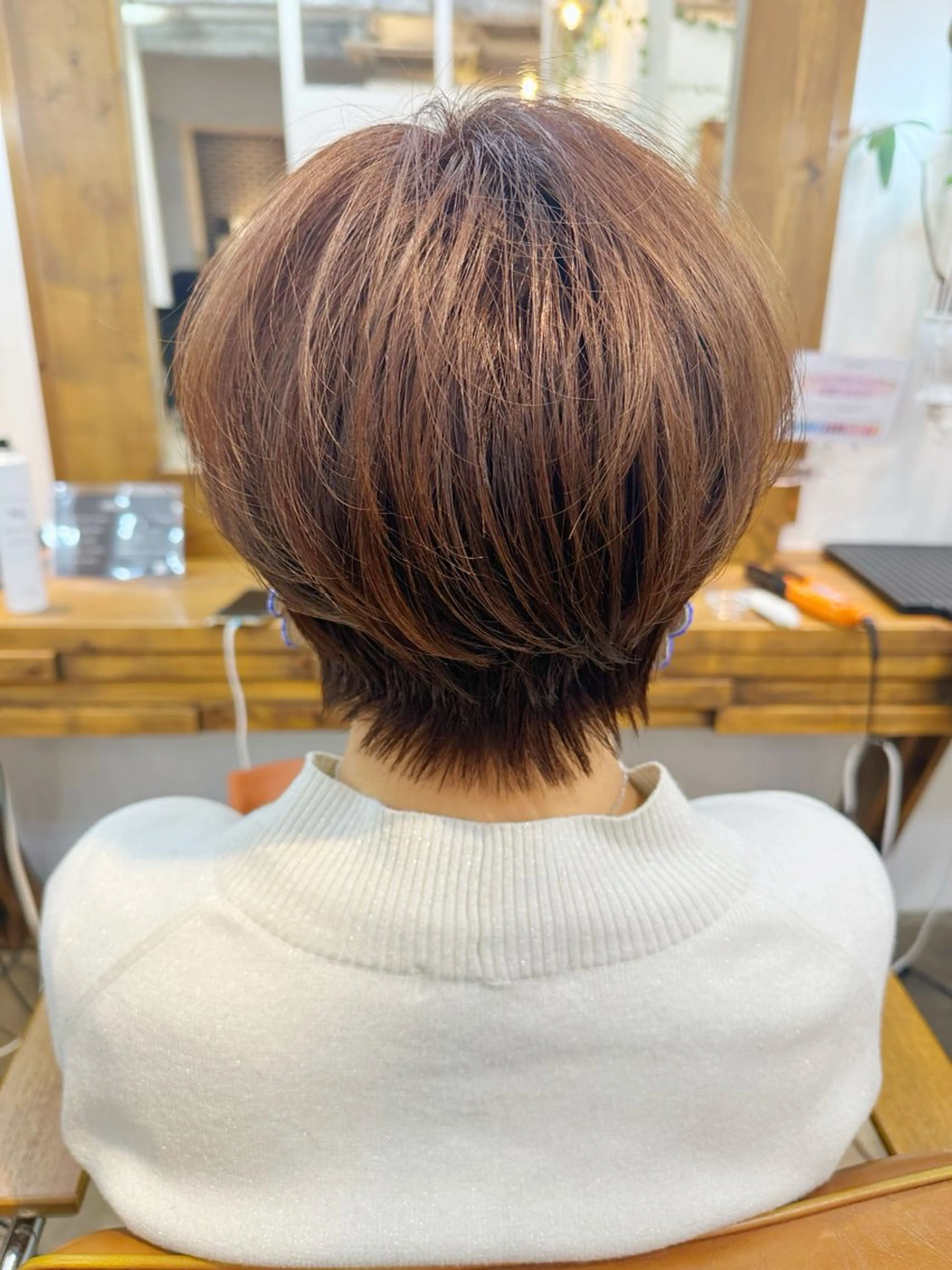 ショート カラー くせ毛 👑銀座ショート/ 絶壁補正/金子涼👑のヘアスタイル