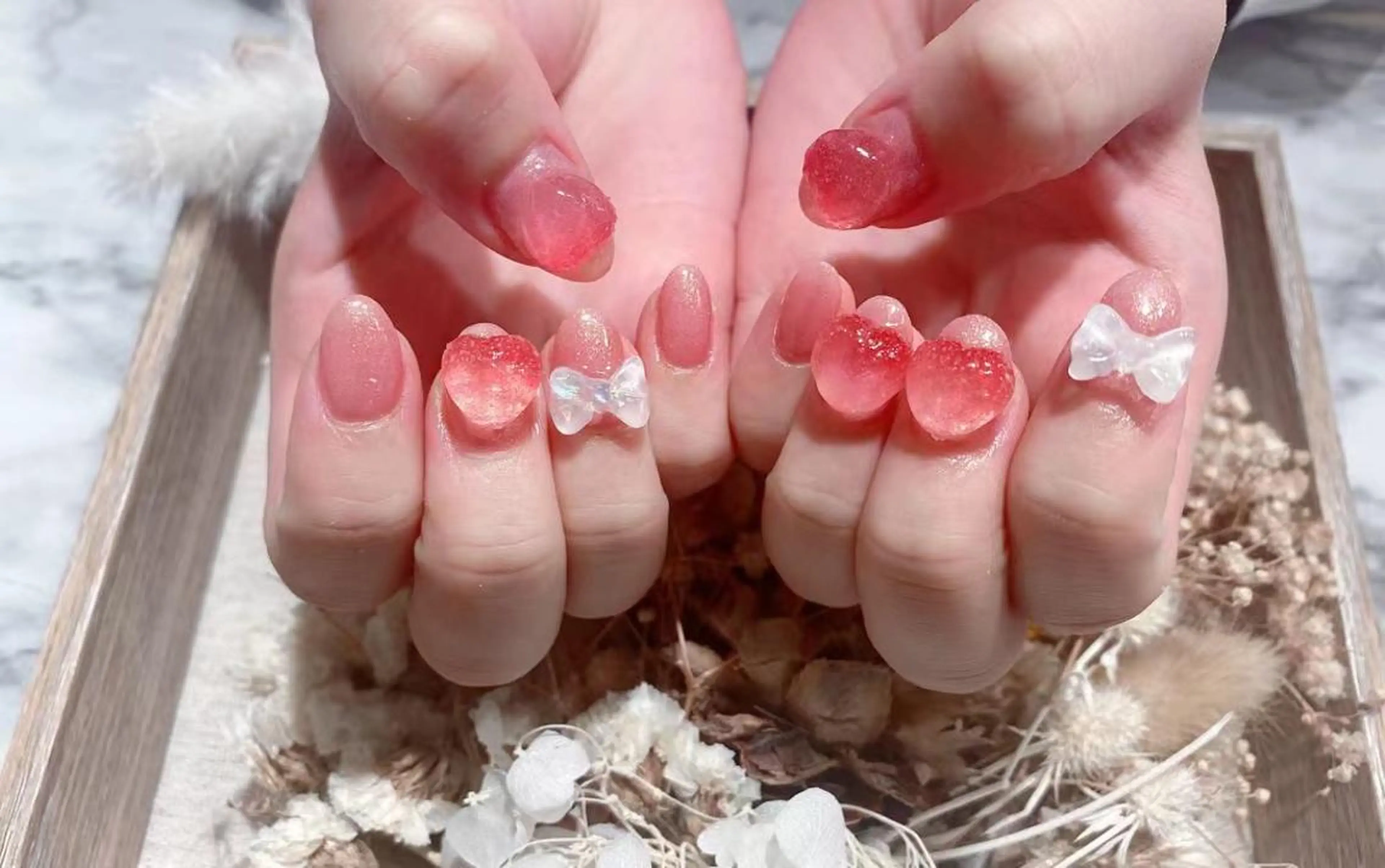 ネイル ハート リボン Babarla nailのネイルデザイン