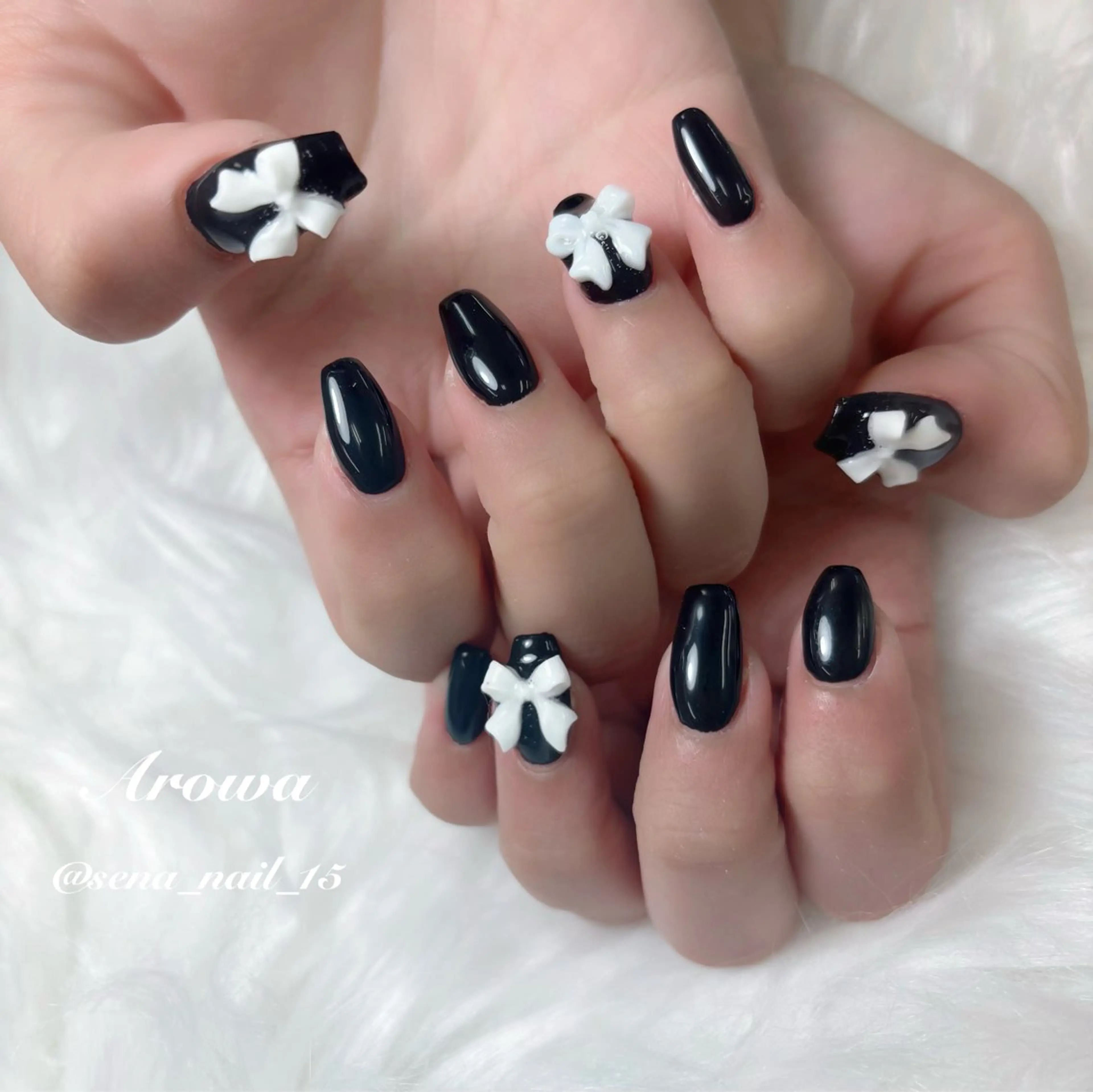 ネイル リボン ハンドネイル Arowa -SENA-のネイルデザイン