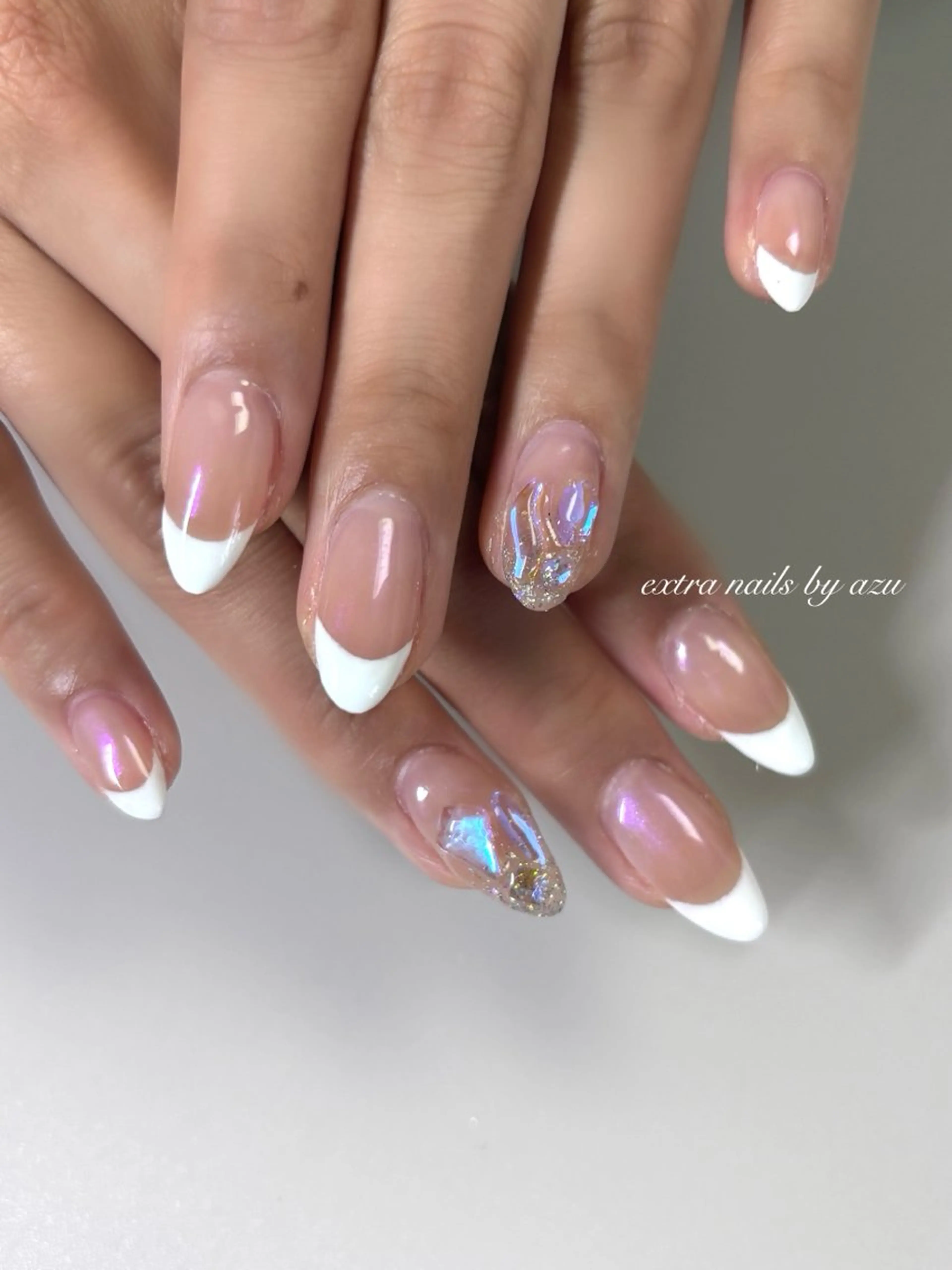 ネイル フレンチネイル ブライダルネイル ハンドネイル extranails ／lemellaのネイルデザイン