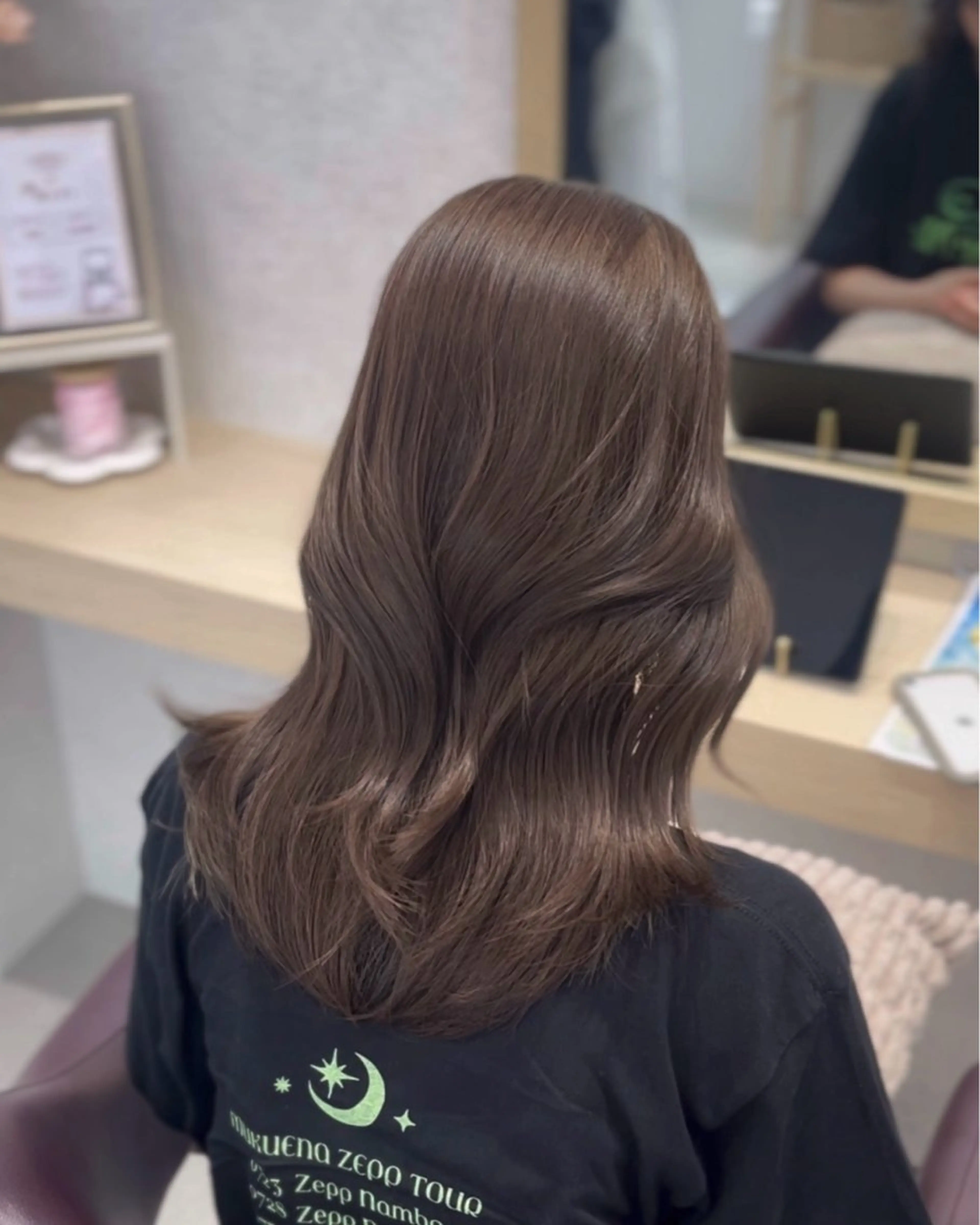 セミロング カラー ベージュカラー suzuka/透明感 /顔周り/美髪矯正のヘアスタイル