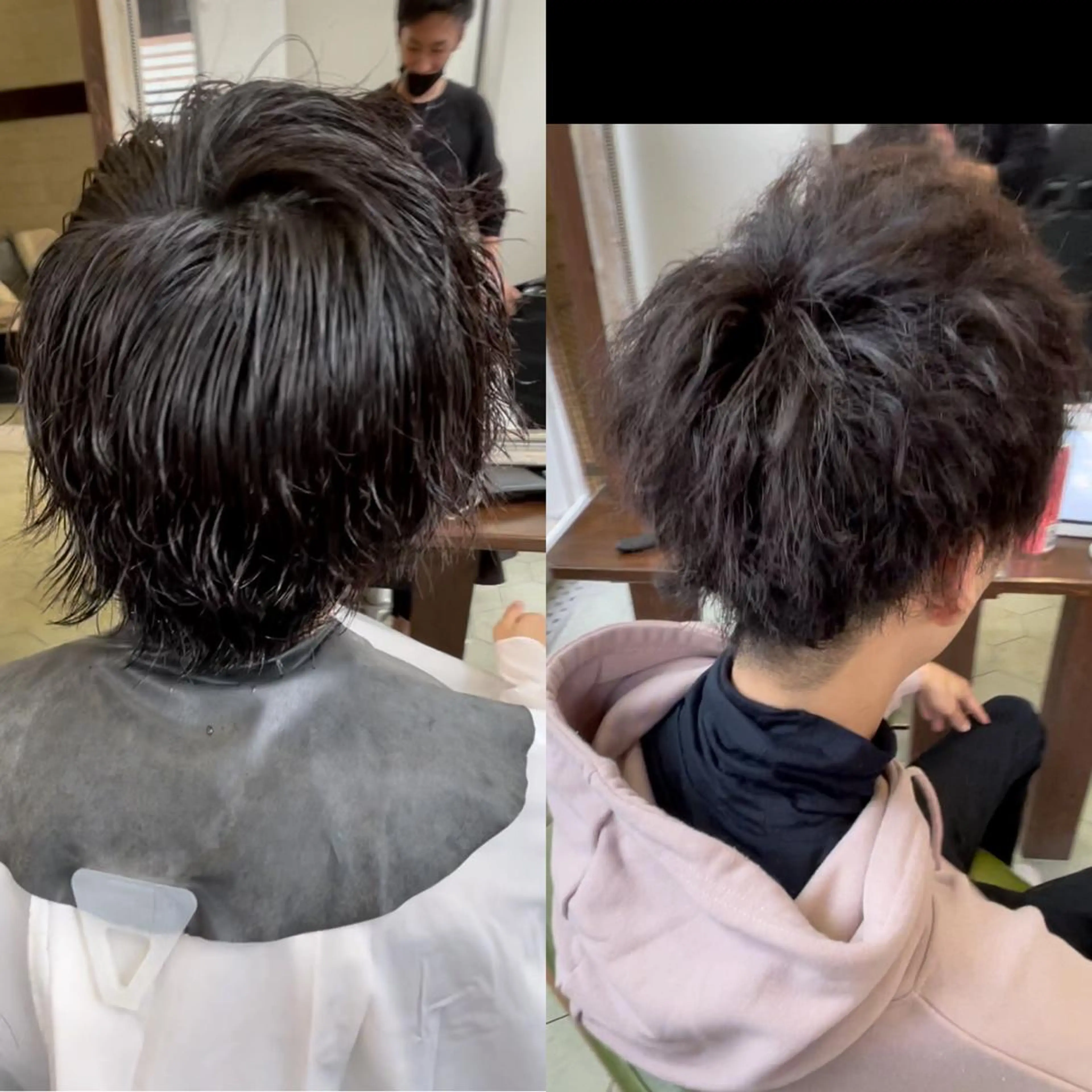 ミディアム パーマ メンズ ミディアムパーマ フェードカット メンズメッシュ メンズパーマ スキンフェード カット パーマ ヘアセット share salon　SCENA所属・堤太志 メンズパーマ特化のヘアスタイル