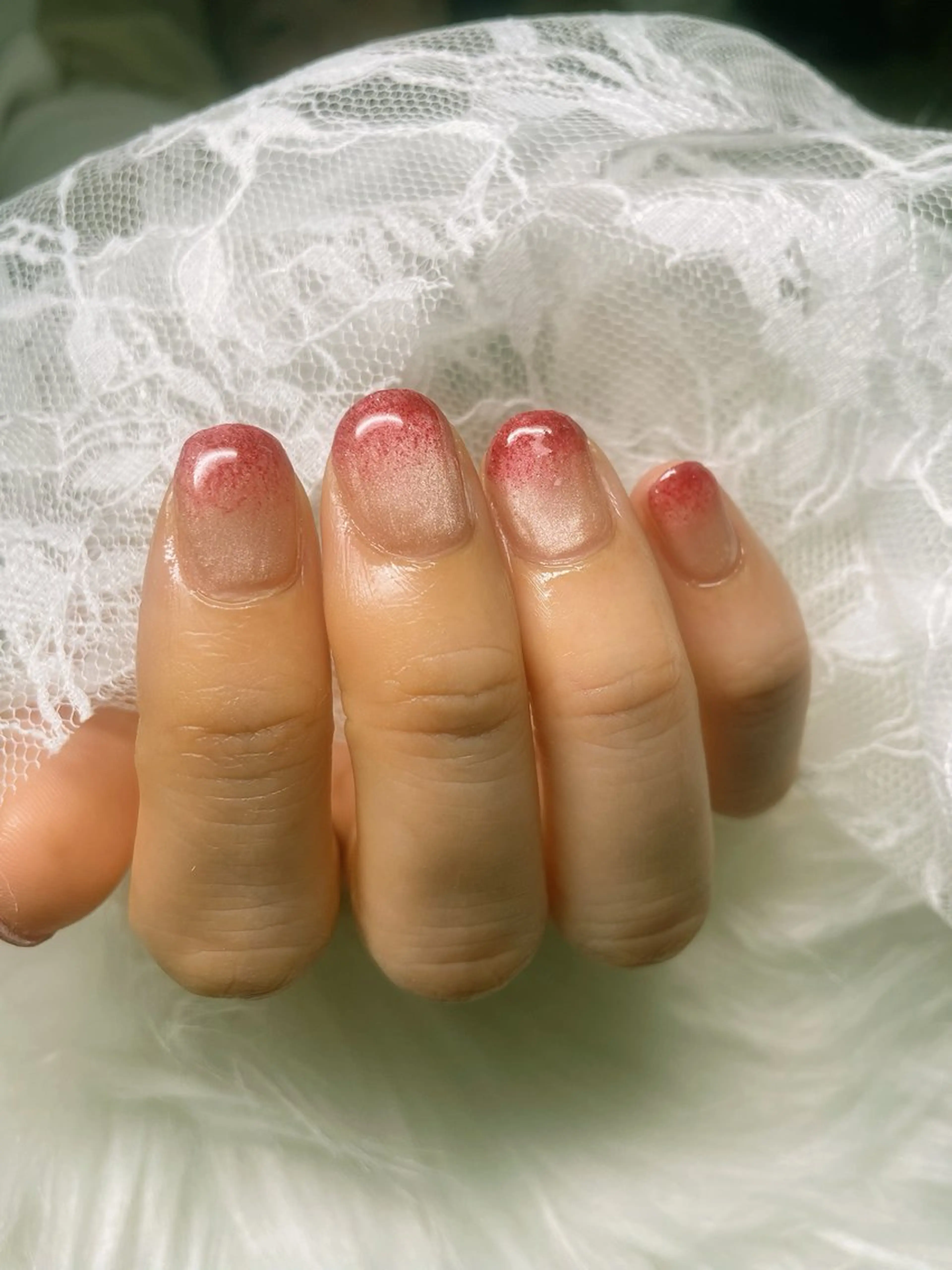 ネイル グラデーション 氷ネイル・うるうるネイル マグネットネイル ハンドネイル TOWA NAILのネイルデザイン