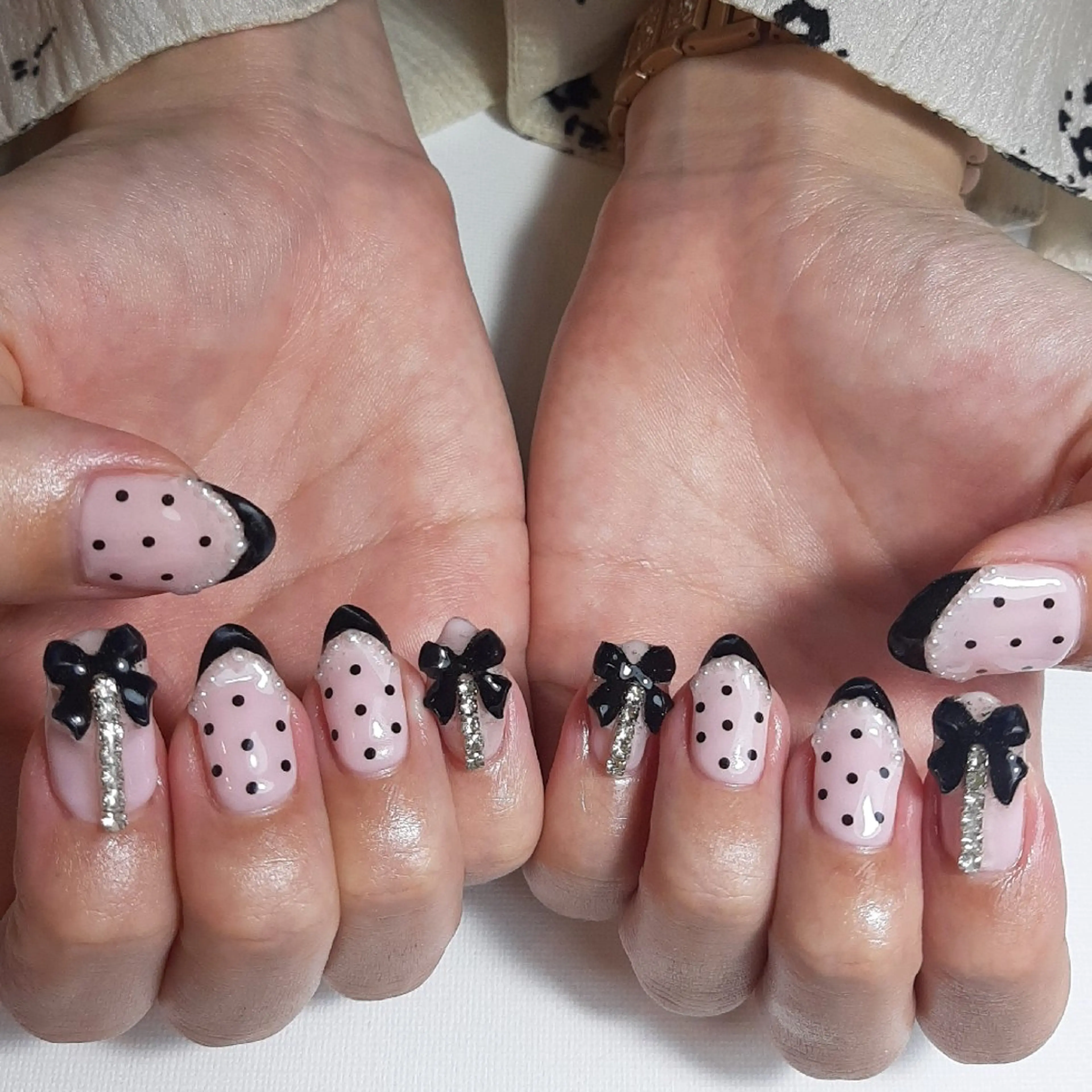 ネイル ドット フレンチネイル ジェルネイル 持ち込み ショートネイル owlnail /持込みデザイン専門のネイルデザイン