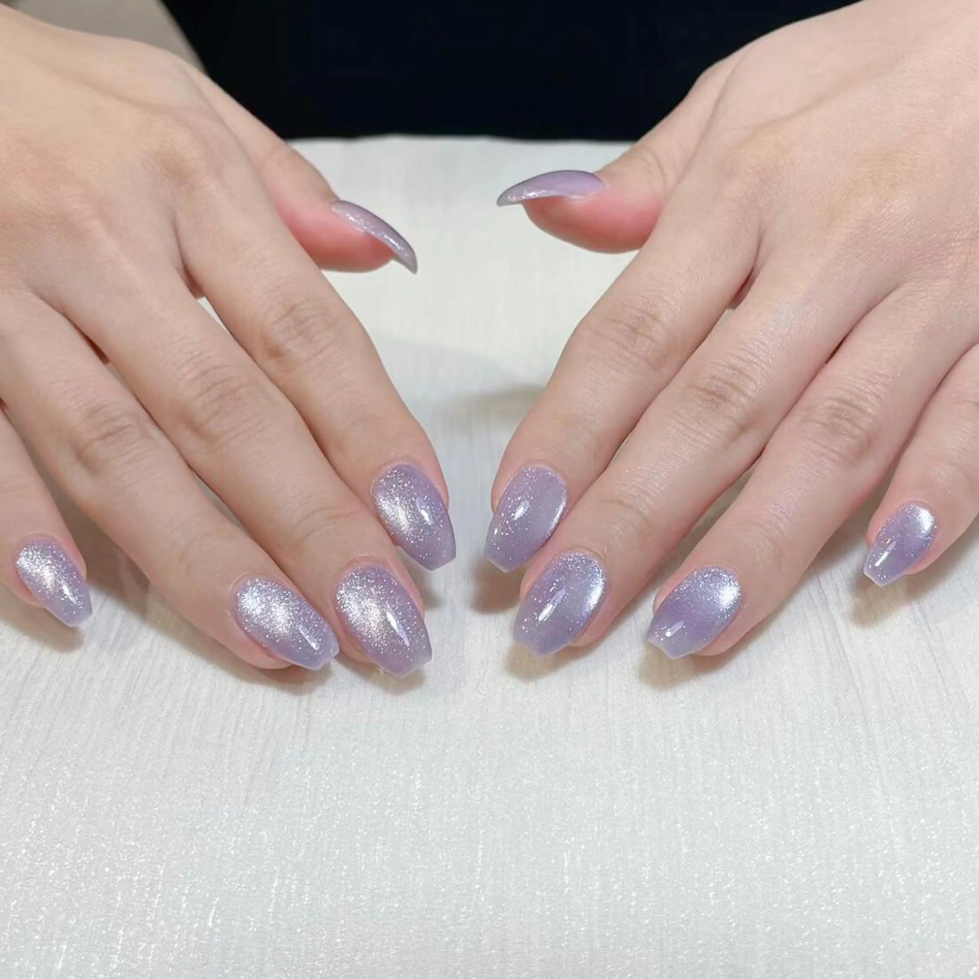 ネイル アートネイル オーロラネイル ガーリー キラキラネイル マグネットネイル ハンドネイル ハンドケア Plenty AYU💜のネイルデザイン