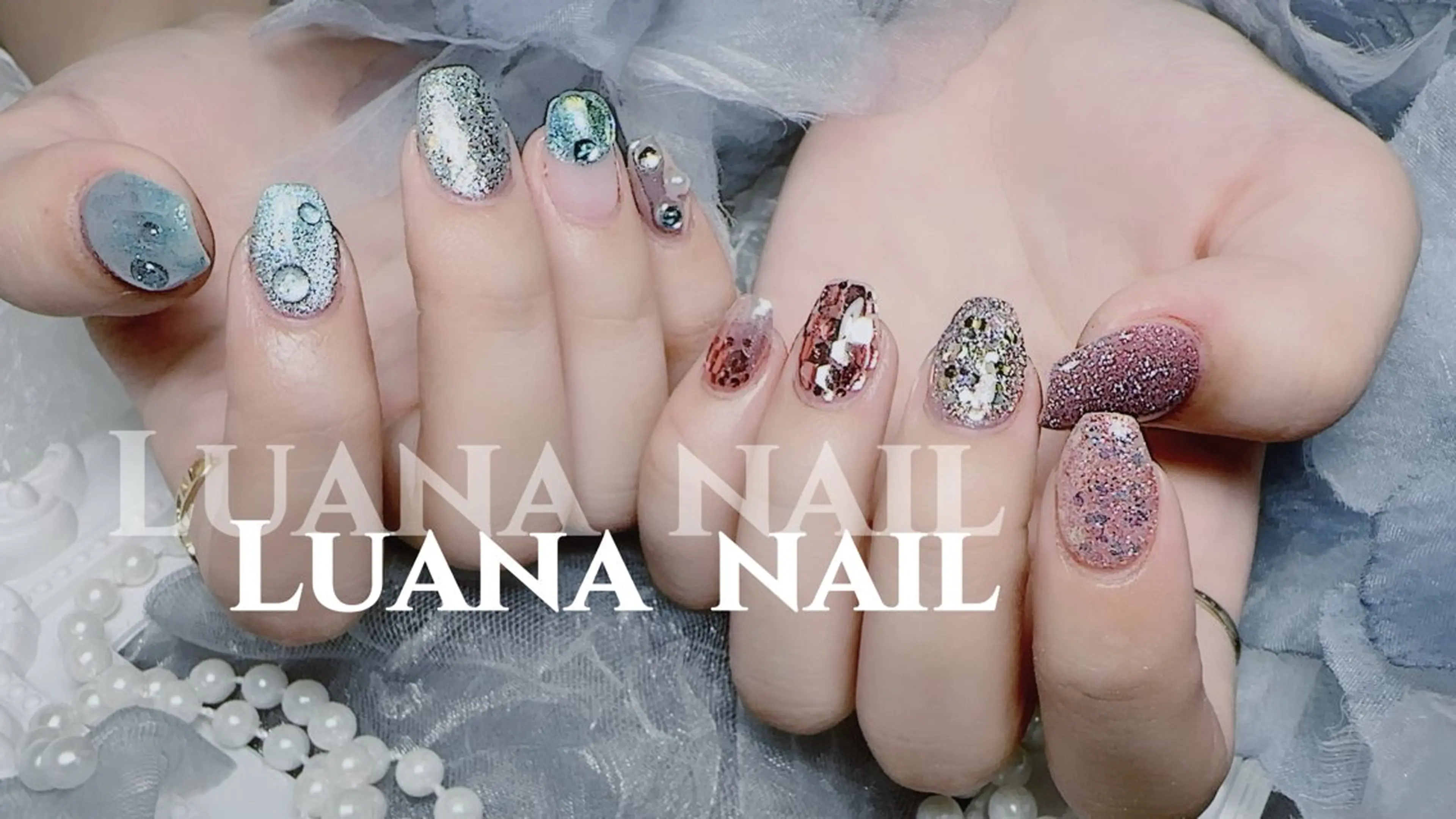 ネイル フラッシュネイル フレンチネイル ジェルネイル 韓国ネイル マグネットネイル ルアナネイル サロンのネイルデザイン